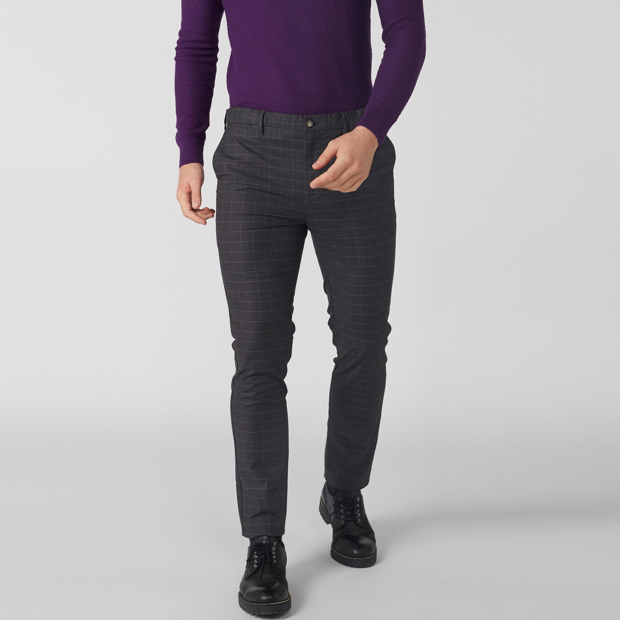 بنطال كاروهات طويل بزر إغلاق وجيوب-men-clothing-bottoms-trousersandchinos-trousers-image-3