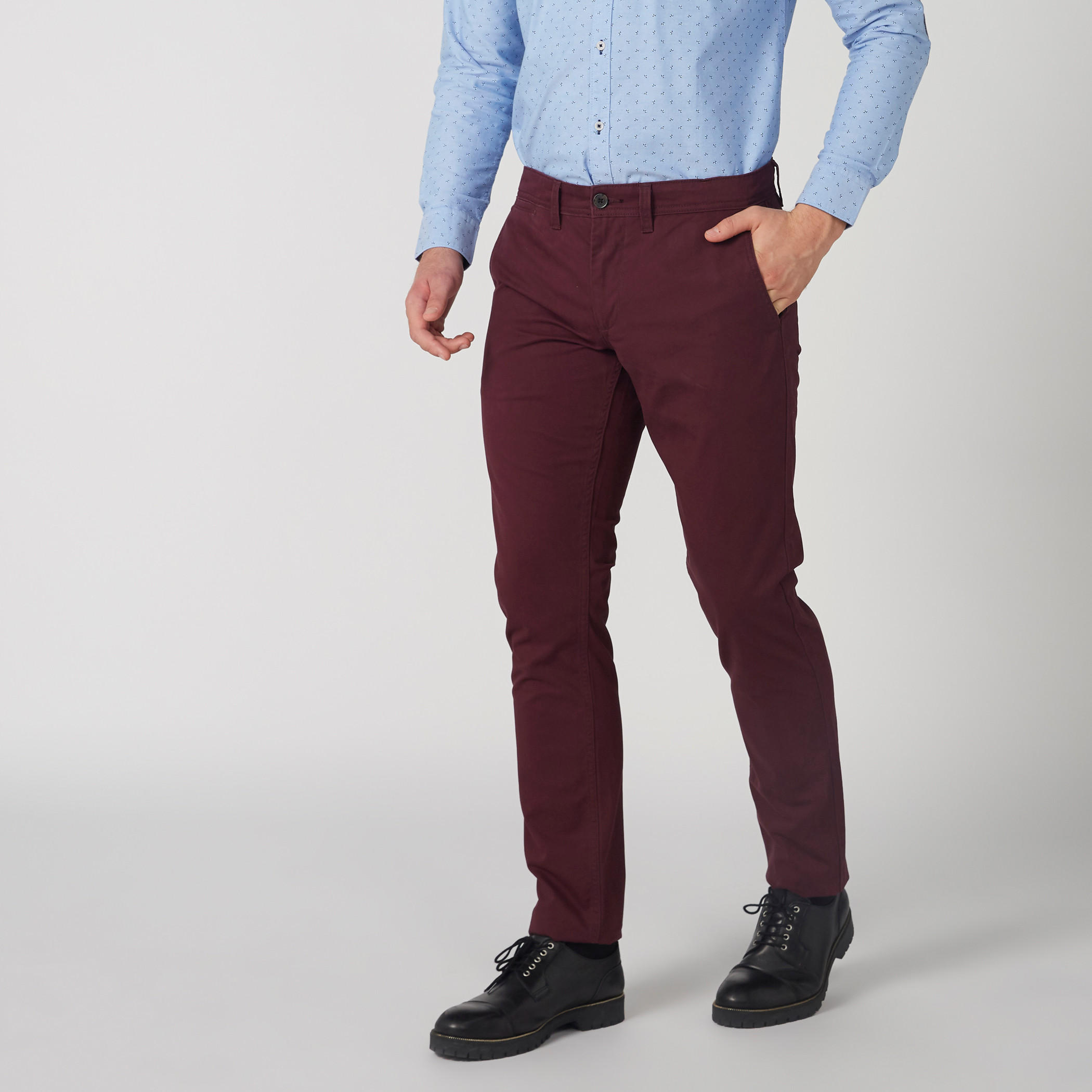 بنطال شينو طويل بزر إغلاق وجيوب-men-clothing-bottoms-trousersandchinos-trousers-image-1