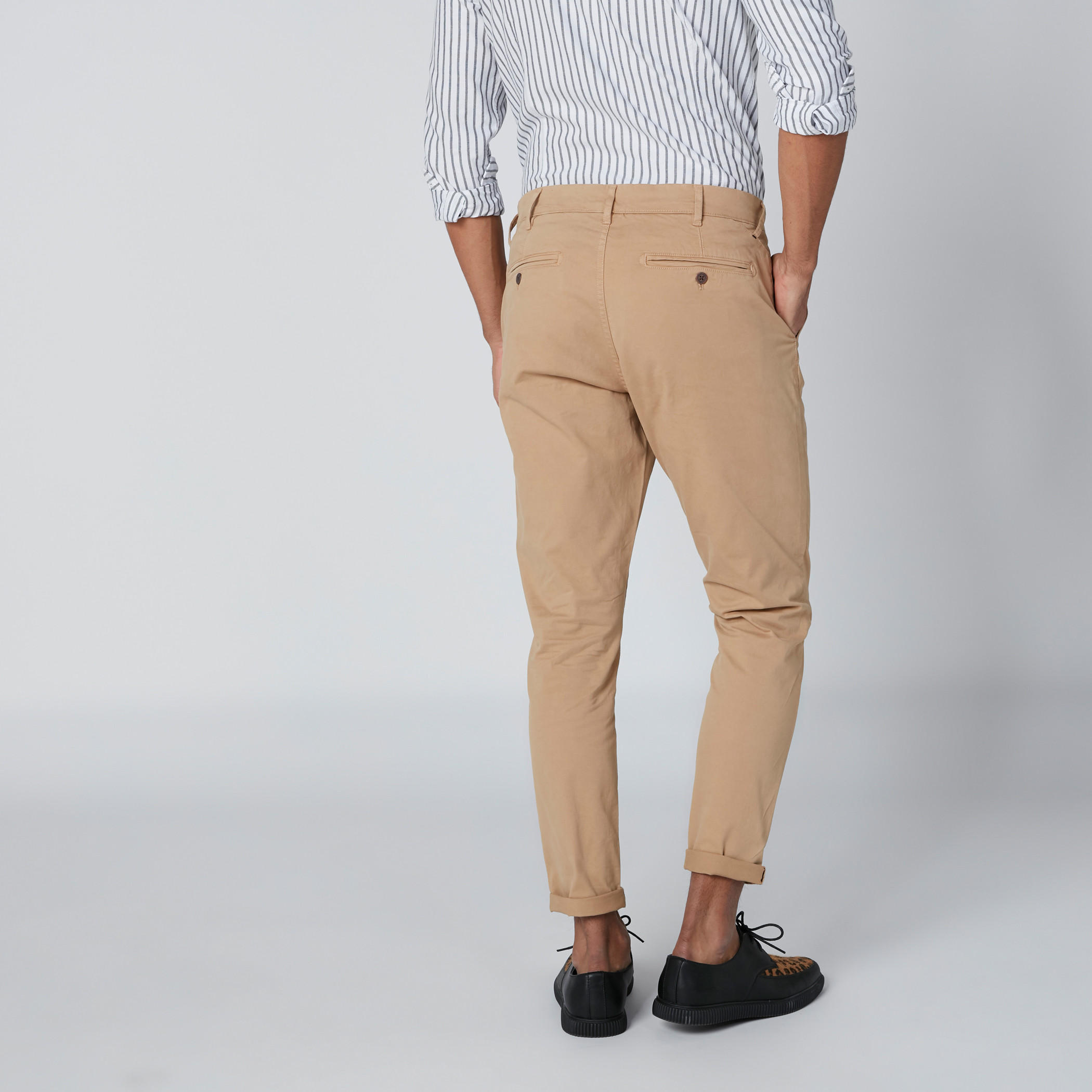 Shop Full Length Chinos in Carrot Fit with Pocket Detail Online