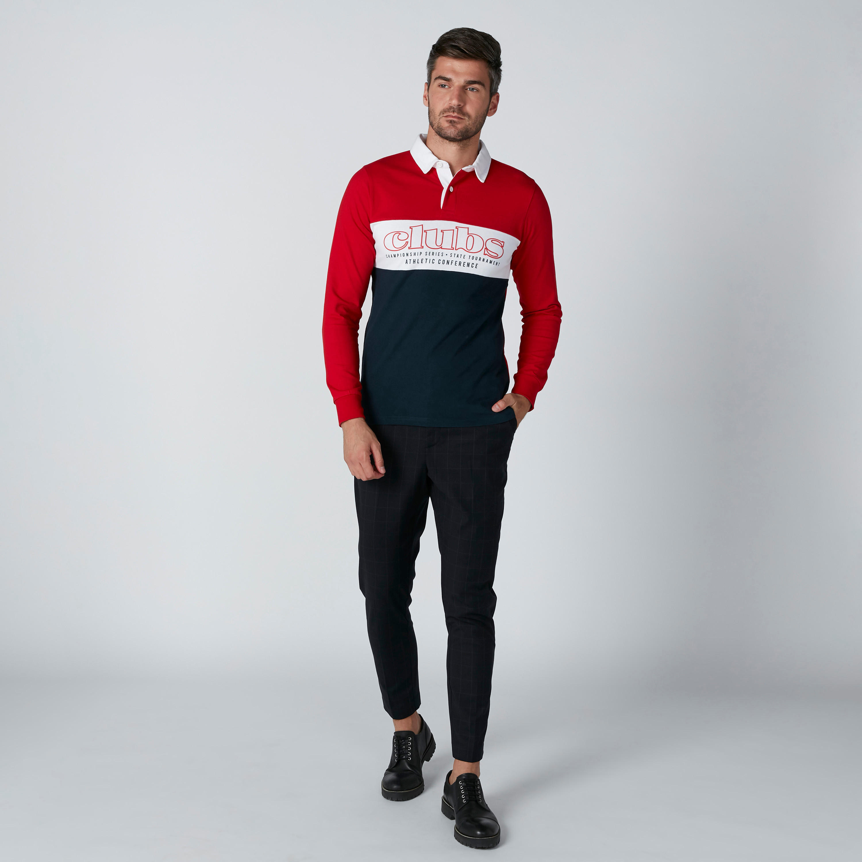 بنطال شينو بخصر متوسط الارتفاع وجيوب وحلقات للحزام-men-clothing-bottoms-trousersandchinos-trousers-image-3