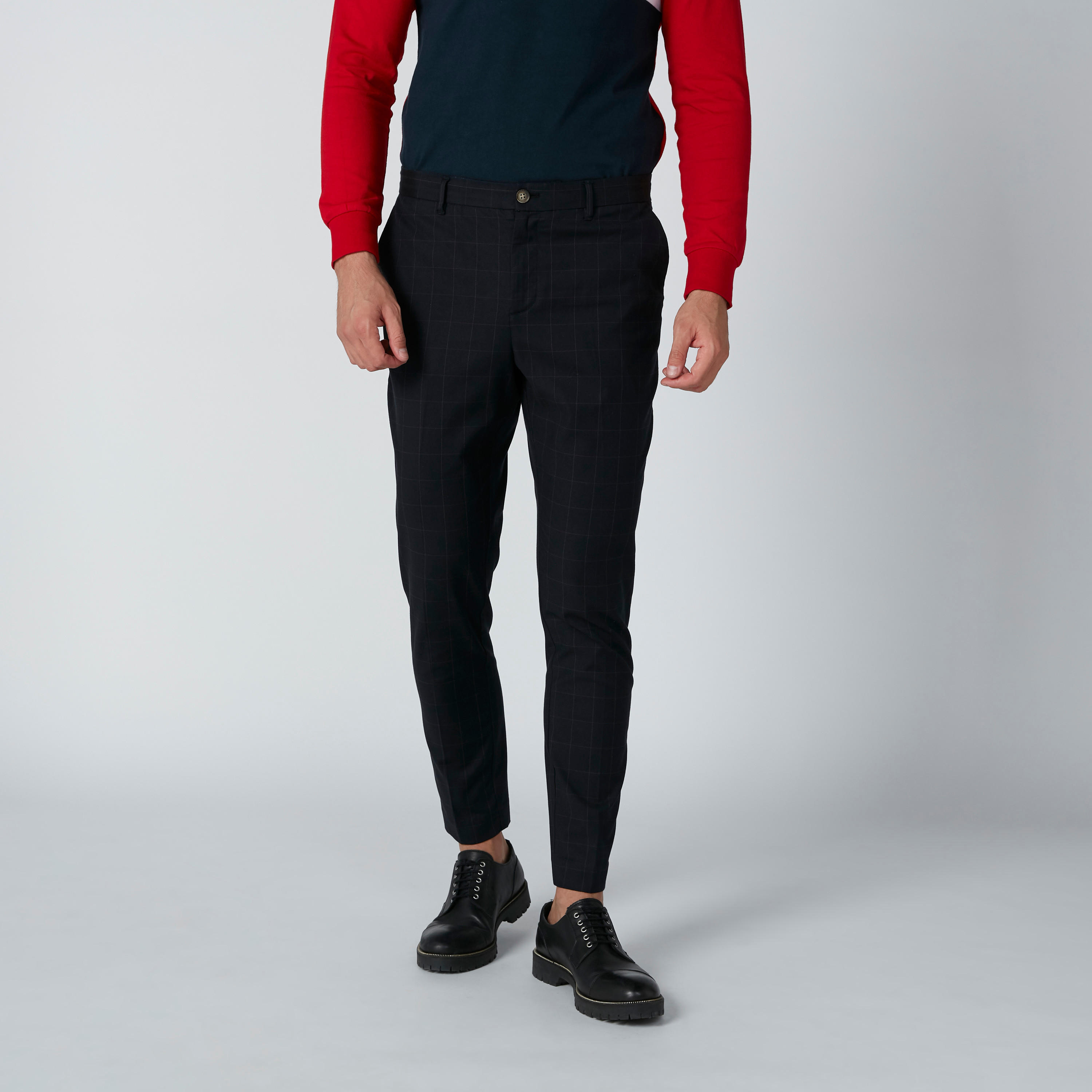 بنطال شينو بخصر متوسط الارتفاع وجيوب وحلقات للحزام-men-clothing-bottoms-trousersandchinos-trousers-image-4