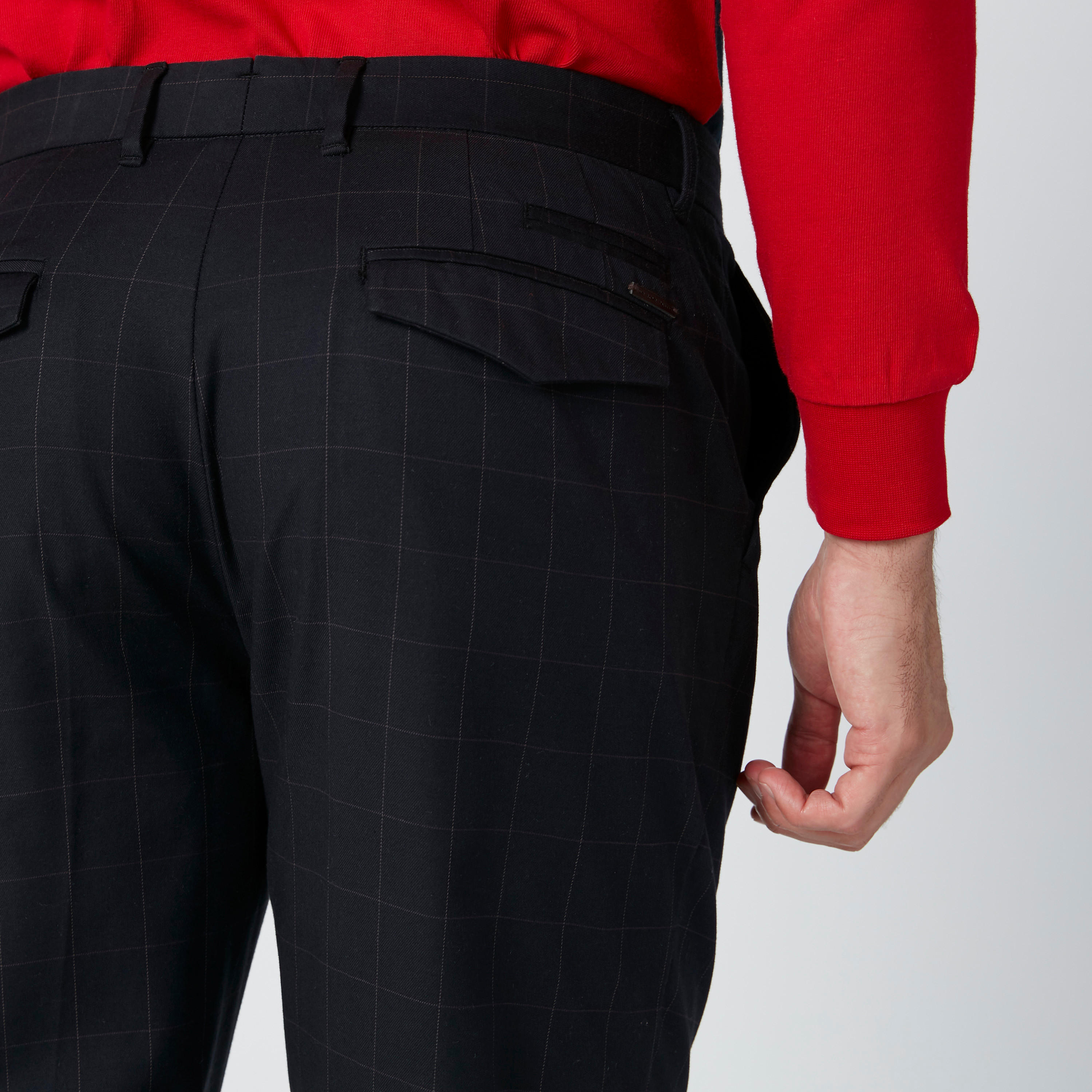 بنطال شينو بخصر متوسط الارتفاع وجيوب وحلقات للحزام-men-clothing-bottoms-trousersandchinos-trousers-image-6
