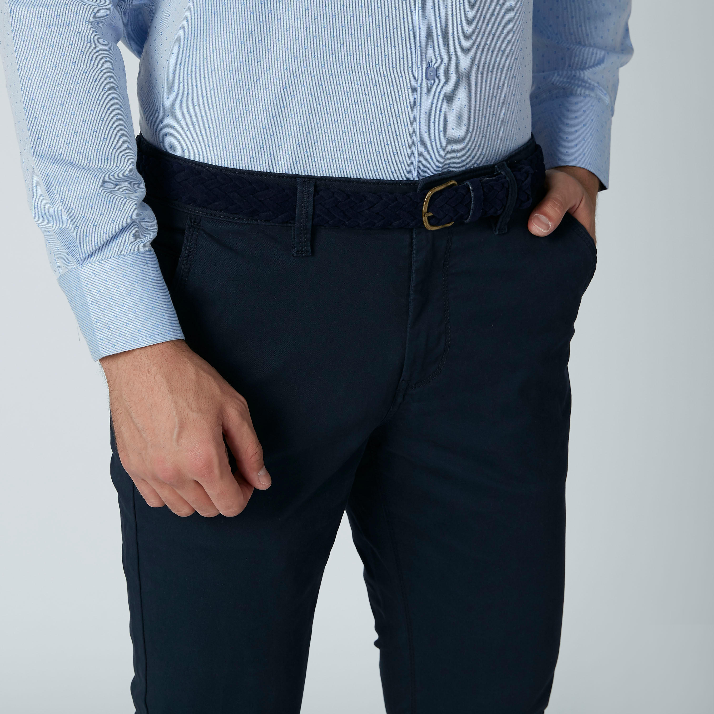 بنطال شينو طويل سادة بجيوب وحلقات للحزام-men-clothing-bottoms-trousersandchinos-trousers-image-2