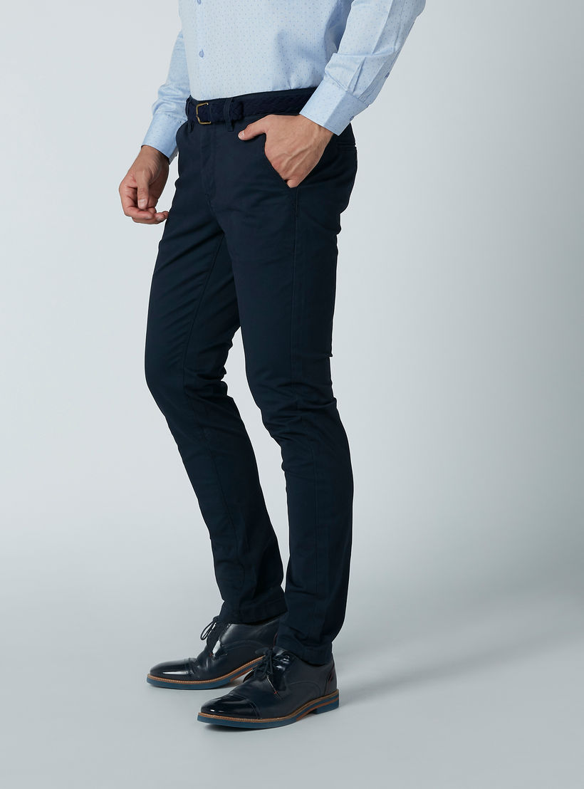 بنطال شينو طويل سادة بجيوب وحلقات للحزام-men-clothing-bottoms-trousersandchinos-trousers-image-4