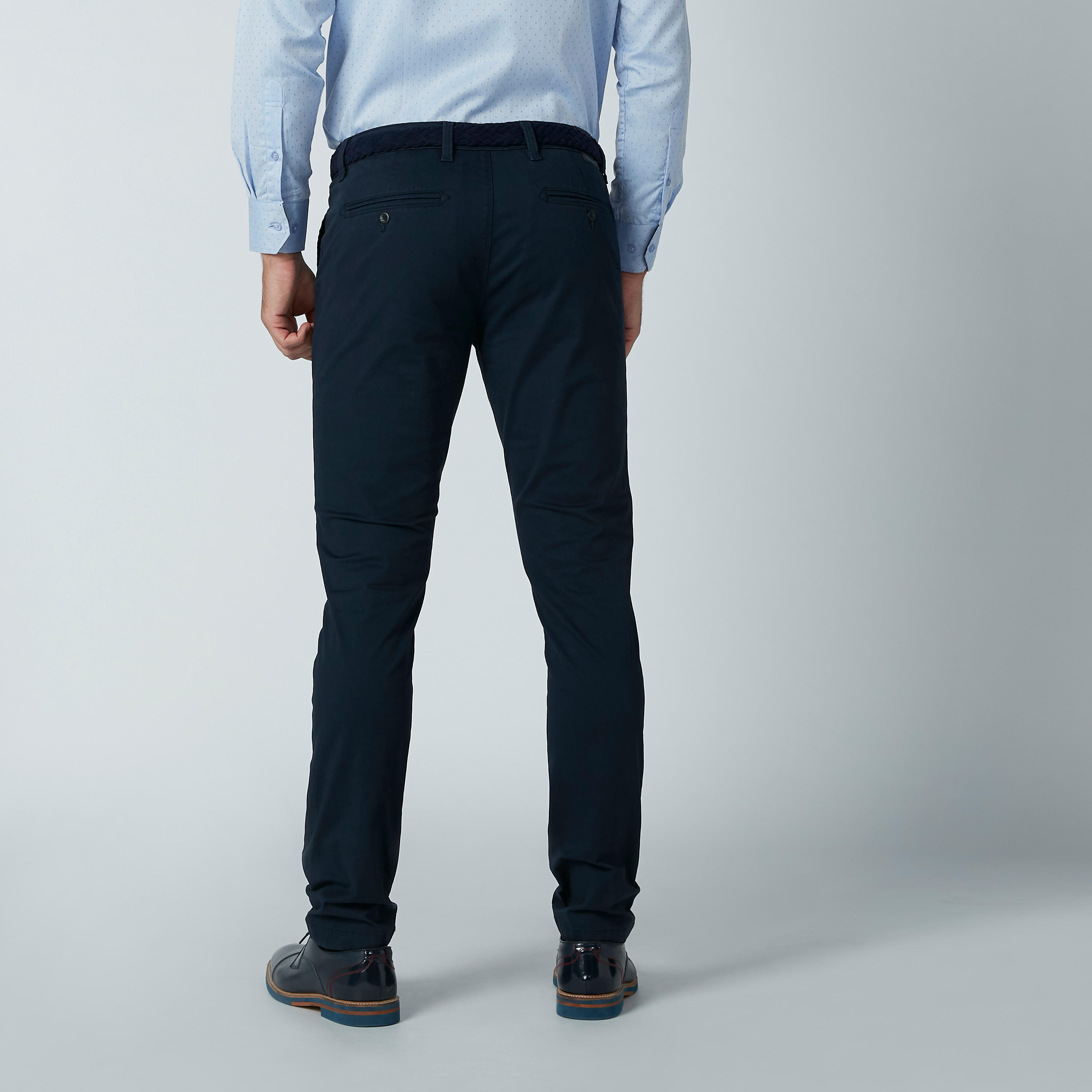 بنطال شينو طويل سادة بجيوب وحلقات للحزام-men-clothing-bottoms-trousersandchinos-trousers-image-5