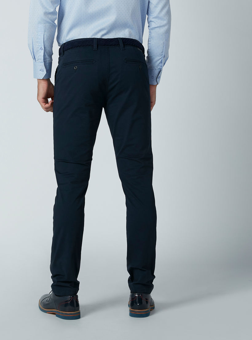 بنطال شينو طويل سادة بجيوب وحلقات للحزام-men-clothing-bottoms-trousersandchinos-trousers-image-5