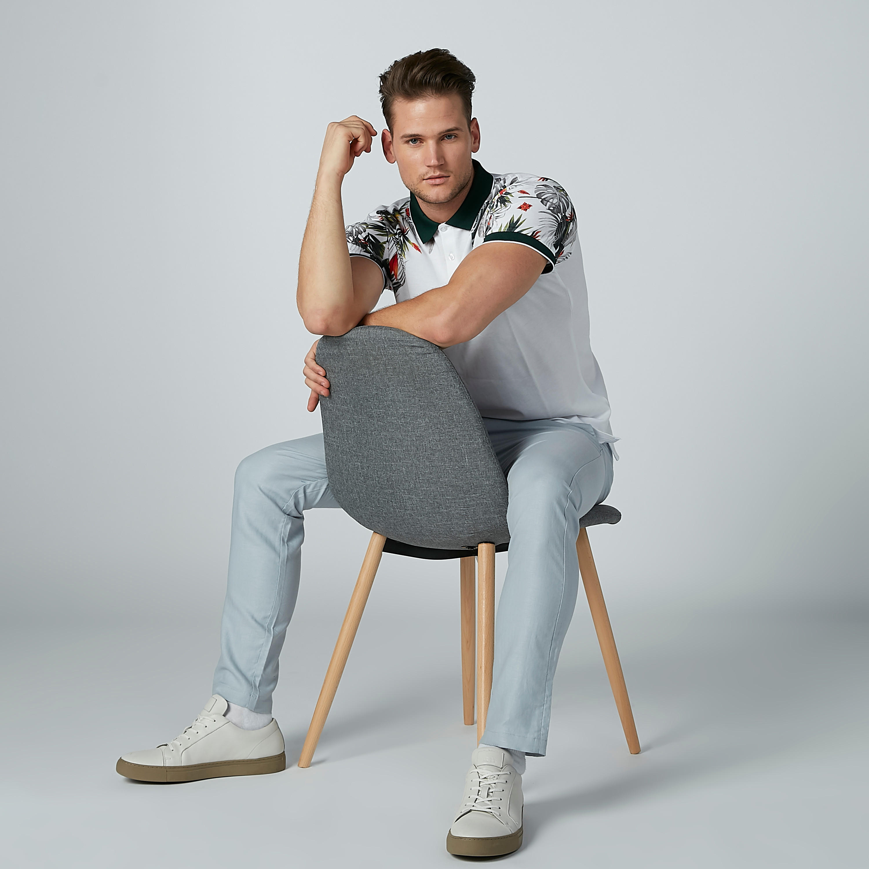 بنطلون مستدام سليم بخصر متوسط الارتفاع وجيوب -men-clothing-bottoms-trousersandchinos-trousers-image-2