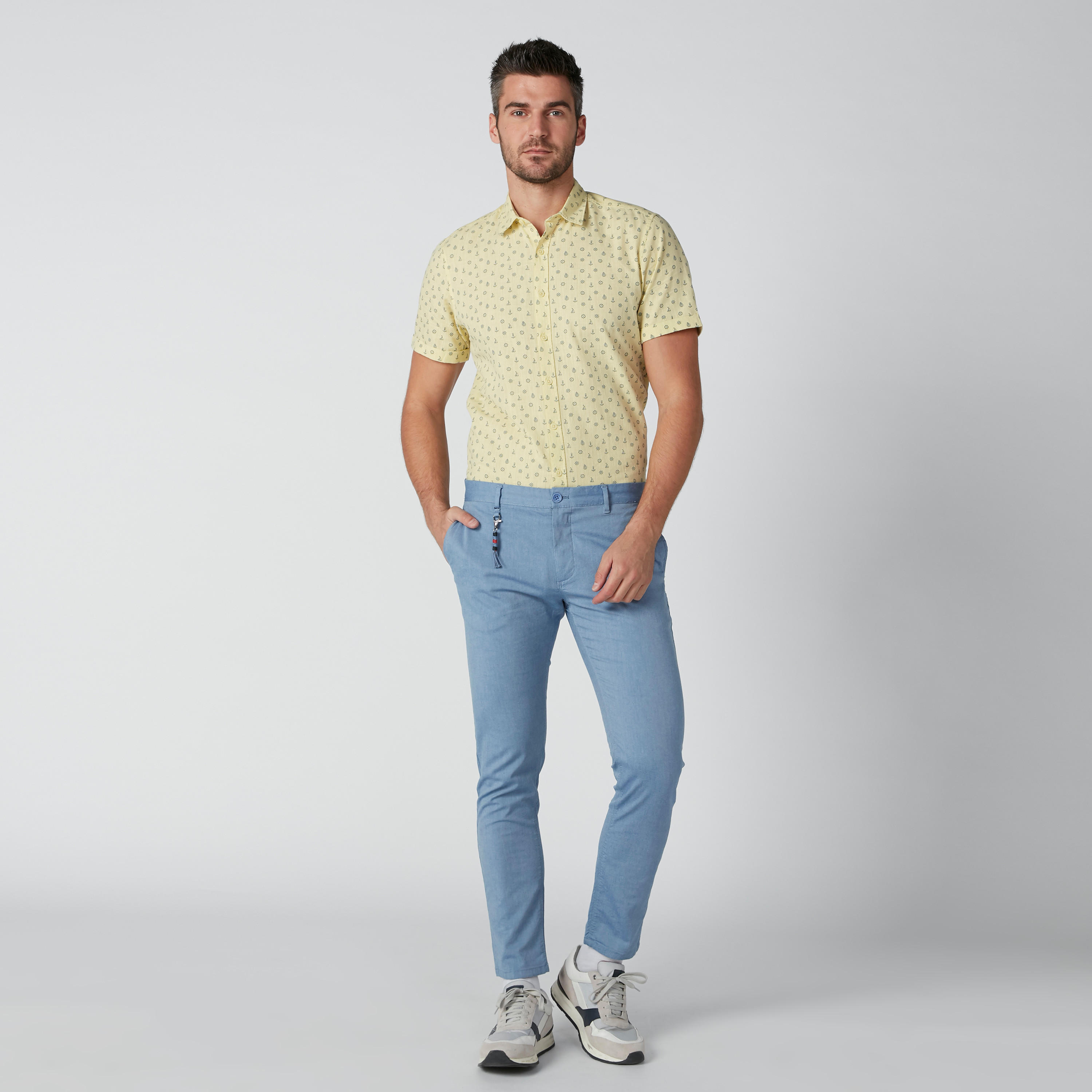 بنطال شينو طويل بقصّة سليم وزر إغلاق وخصر متوسط الارتفاع-men-clothing-bottoms-trousersandchinos-trousers-image-2