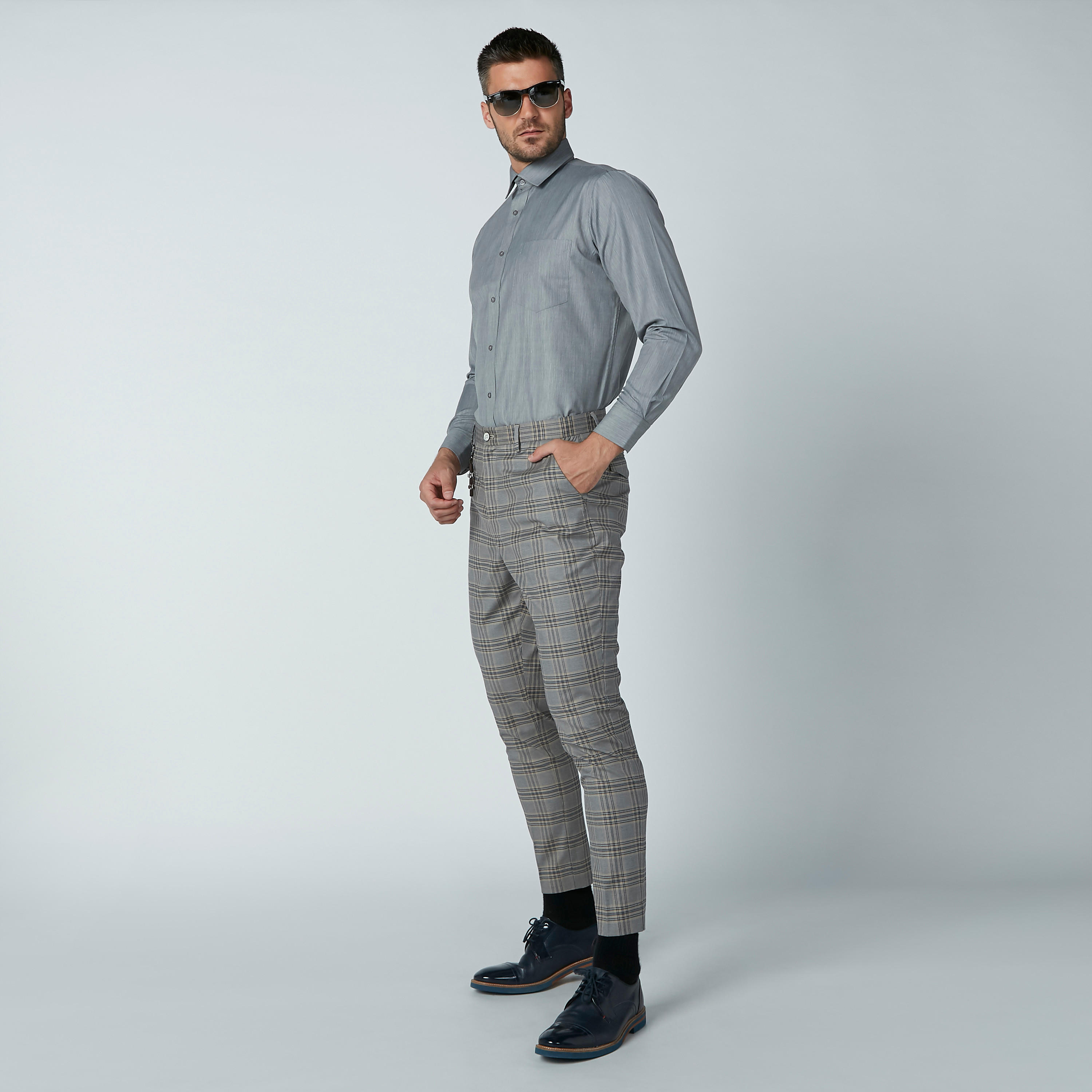 بنطال كاروهات طويل بجيوب وسلسلة-men-clothing-bottoms-trousersandchinos-trousers-image-3
