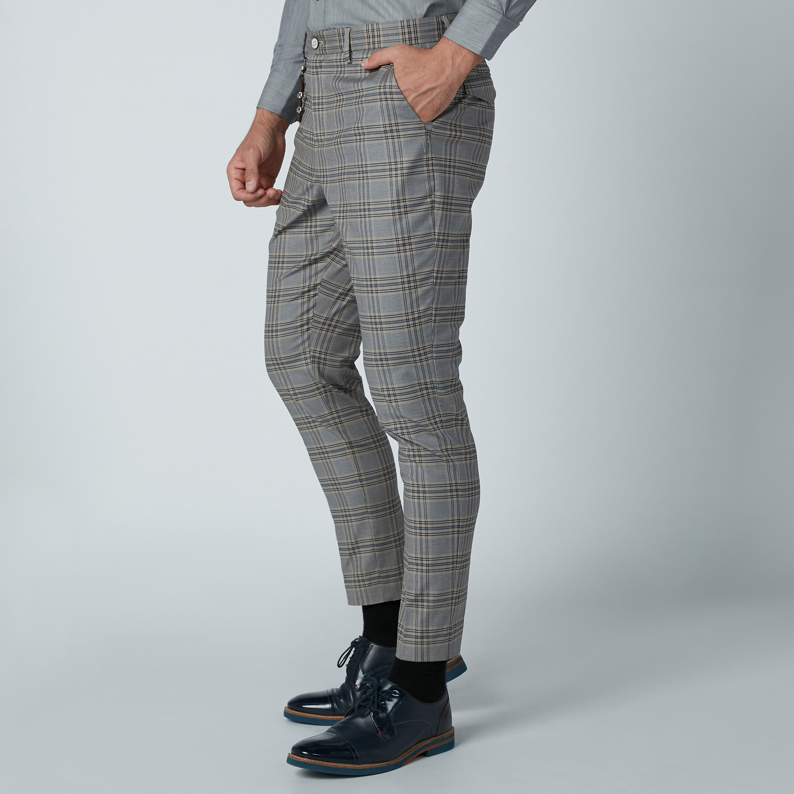 بنطال كاروهات طويل بجيوب وسلسلة-men-clothing-bottoms-trousersandchinos-trousers-image-4