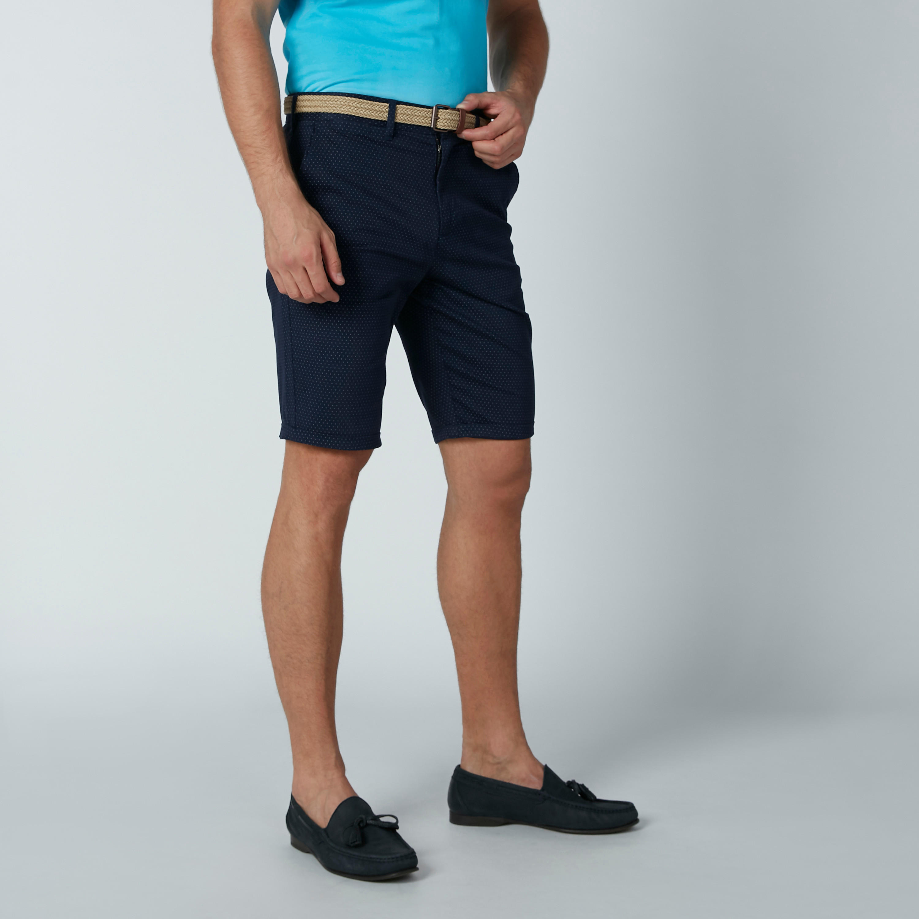 شورت بجيوب وحلقات حزام وطبعات منقّطة-men-clothing-bottoms-shorts-image-3