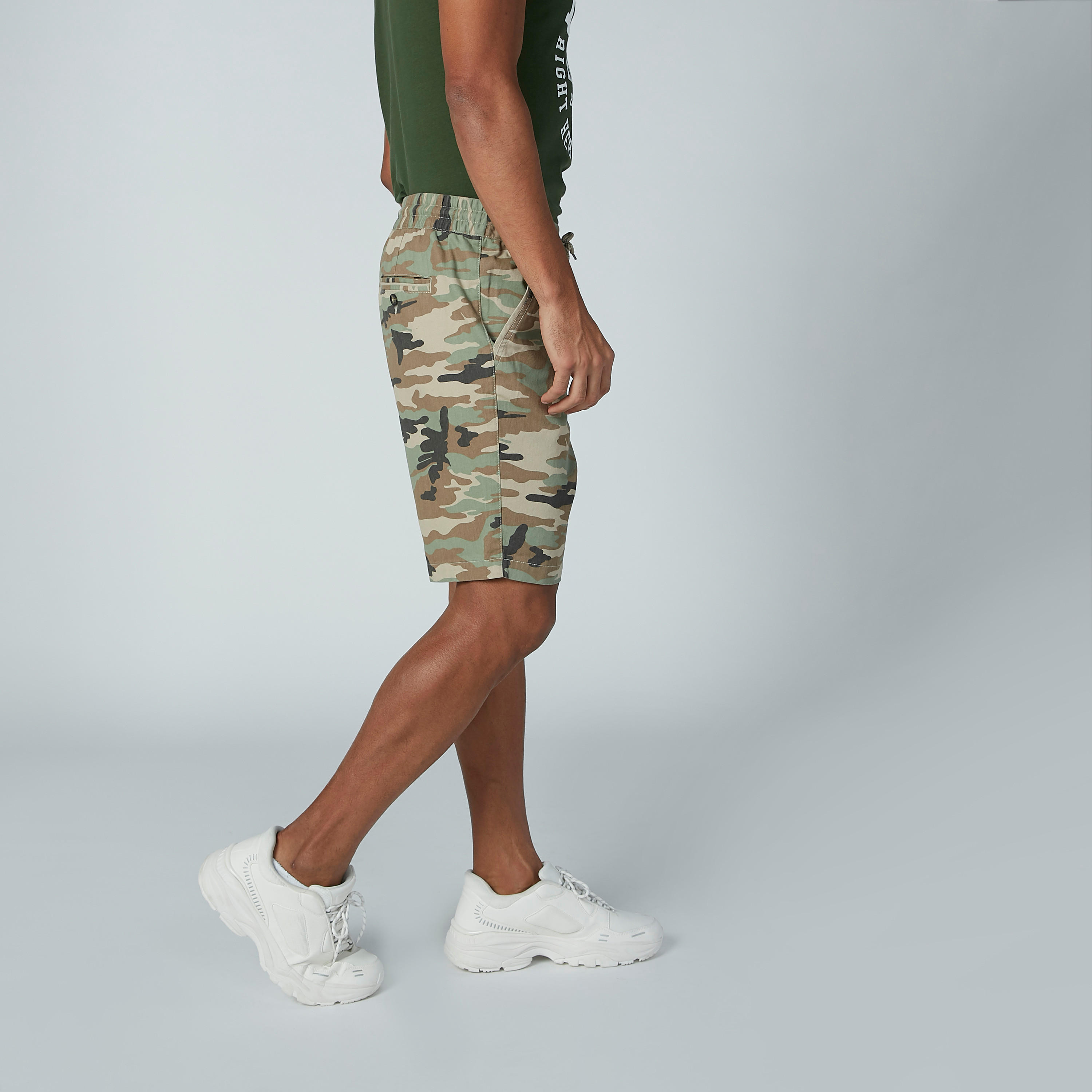 Camouflage Printed Shorts with Pocket Detail and Drawstring Closure-men-clothing-bottoms-shorts-image-3