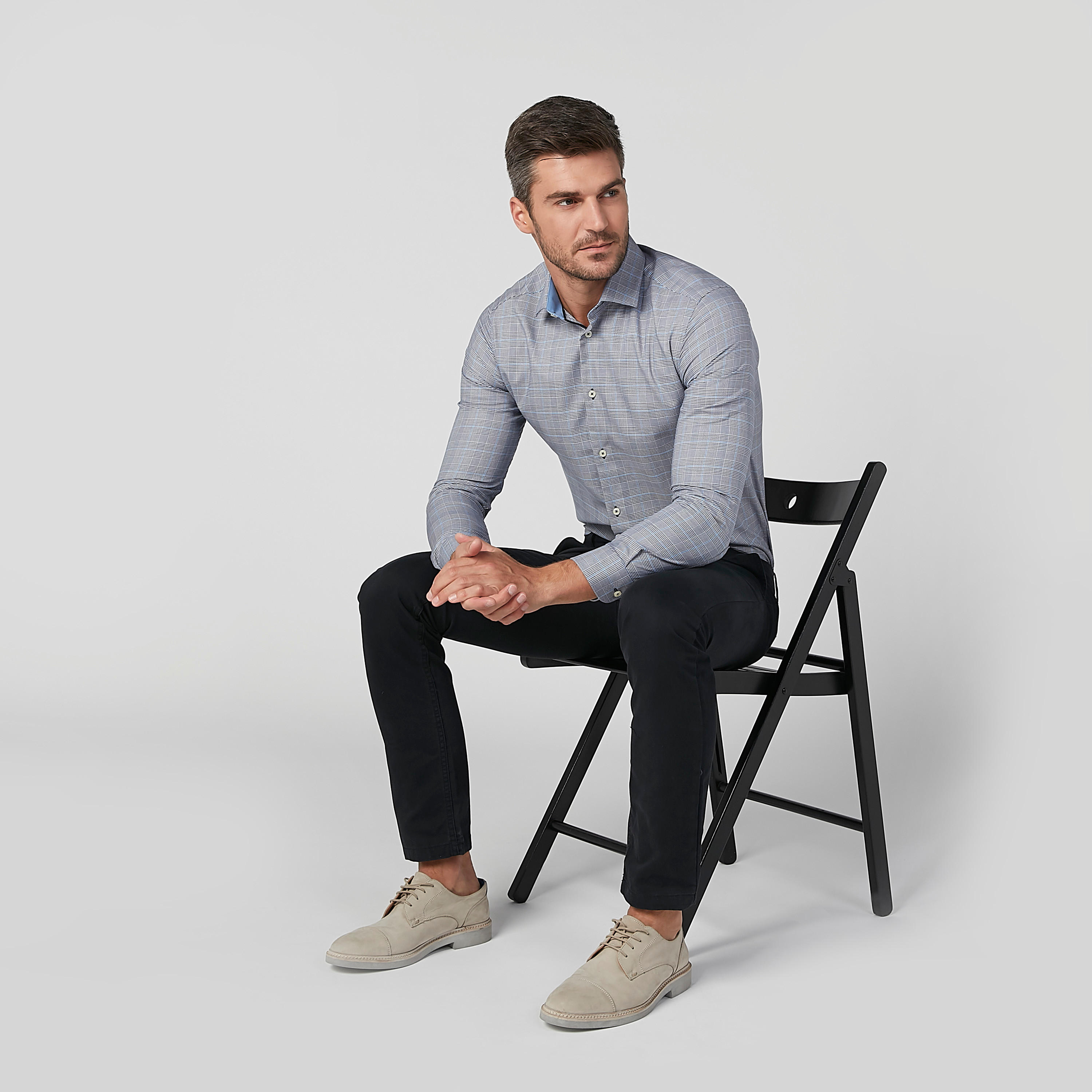 Full Length Plain Trousers with Pocket Detail and Belt Loops-men-clothing-bottoms-trousersandchinos-trousers-image-1