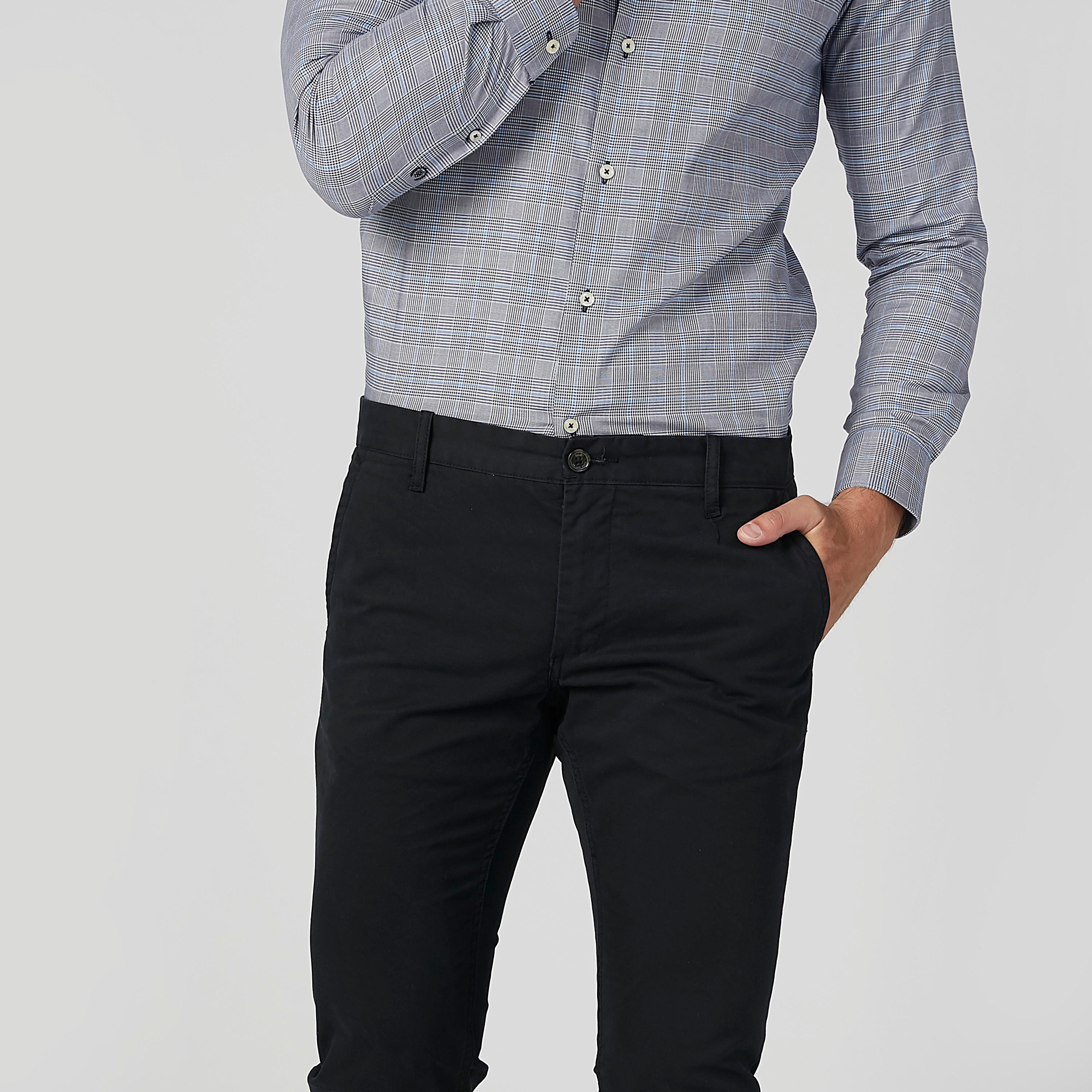 Full Length Plain Trousers with Pocket Detail and Belt Loops-men-clothing-bottoms-trousersandchinos-trousers-image-4