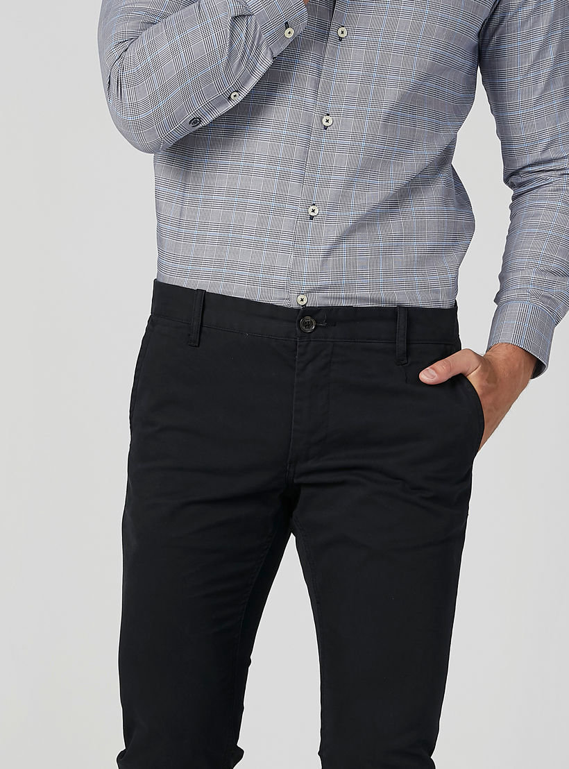 Full Length Plain Trousers with Pocket Detail and Belt Loops-men-clothing-bottoms-trousersandchinos-trousers-image-4
