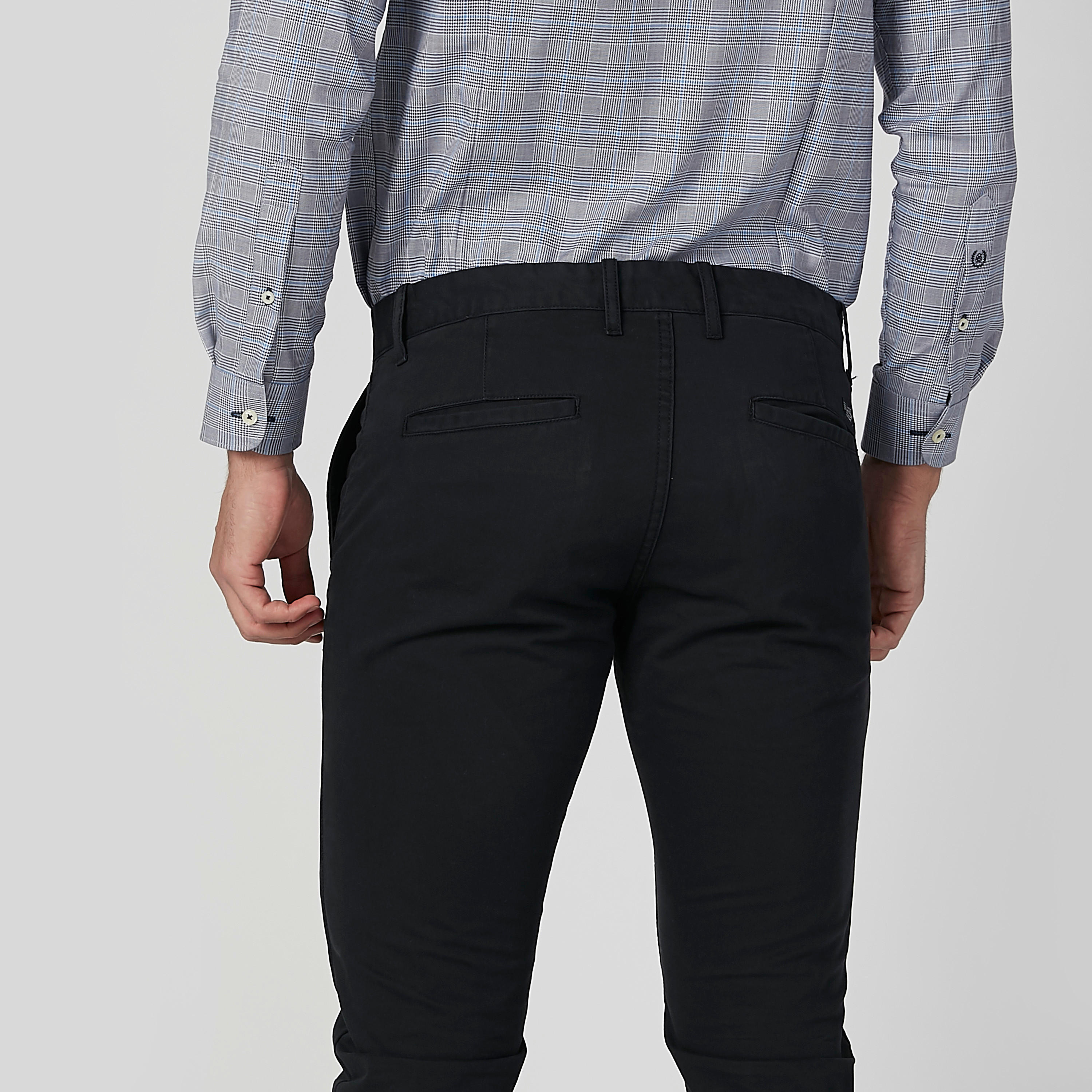 Full Length Plain Trousers with Pocket Detail and Belt Loops-men-clothing-bottoms-trousersandchinos-trousers-image-6