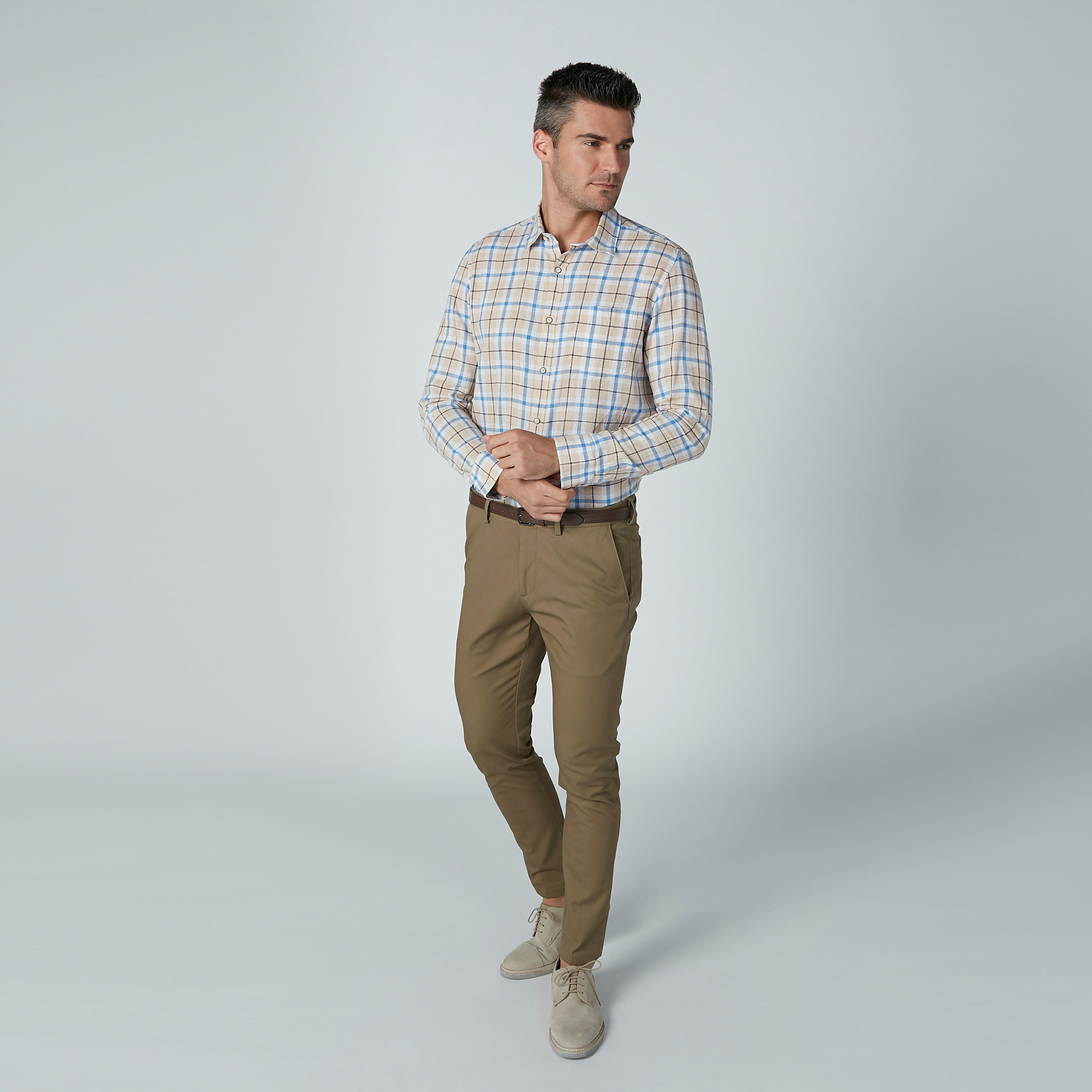 بنطال رسمي سادة بجيوب وحلقات للحزام-men-clothing-bottoms-trousersandchinos-trousers-image-2