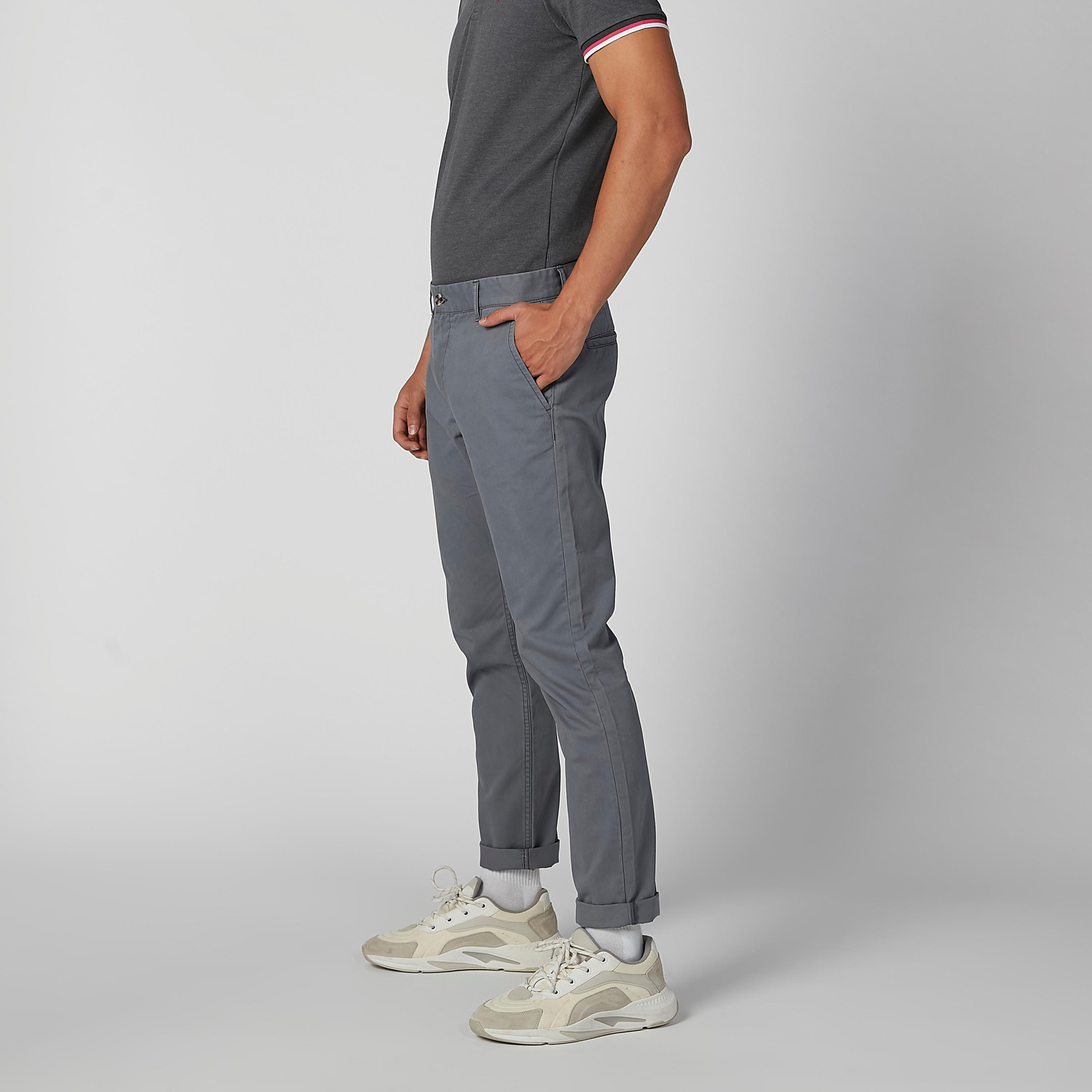 بنطال شينو طويل سادة بجيوب وحلقات للحزام-men-clothing-bottoms-trousersandchinos-trousers-image-3