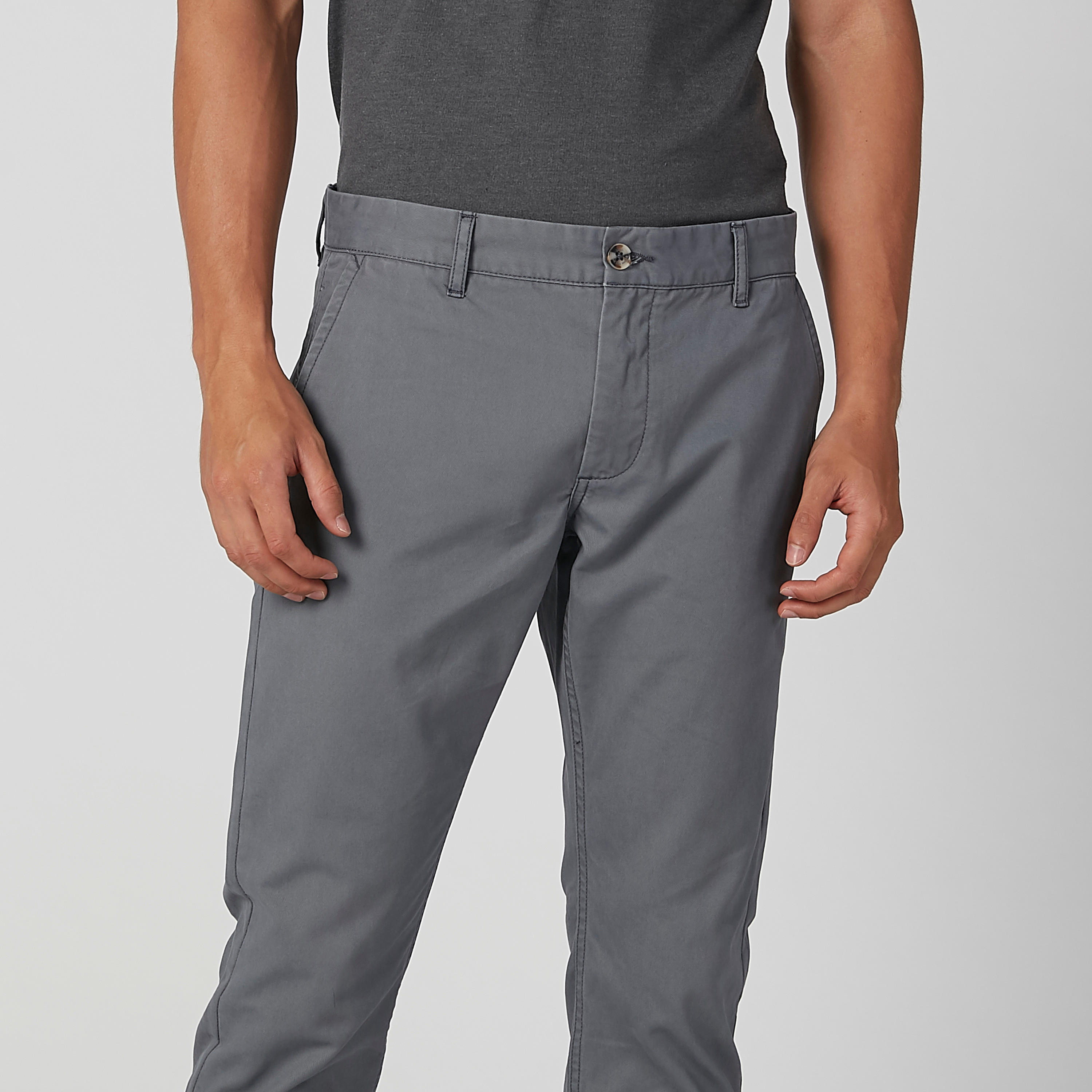بنطال شينو طويل سادة بجيوب وحلقات للحزام-men-clothing-bottoms-trousersandchinos-trousers-image-4
