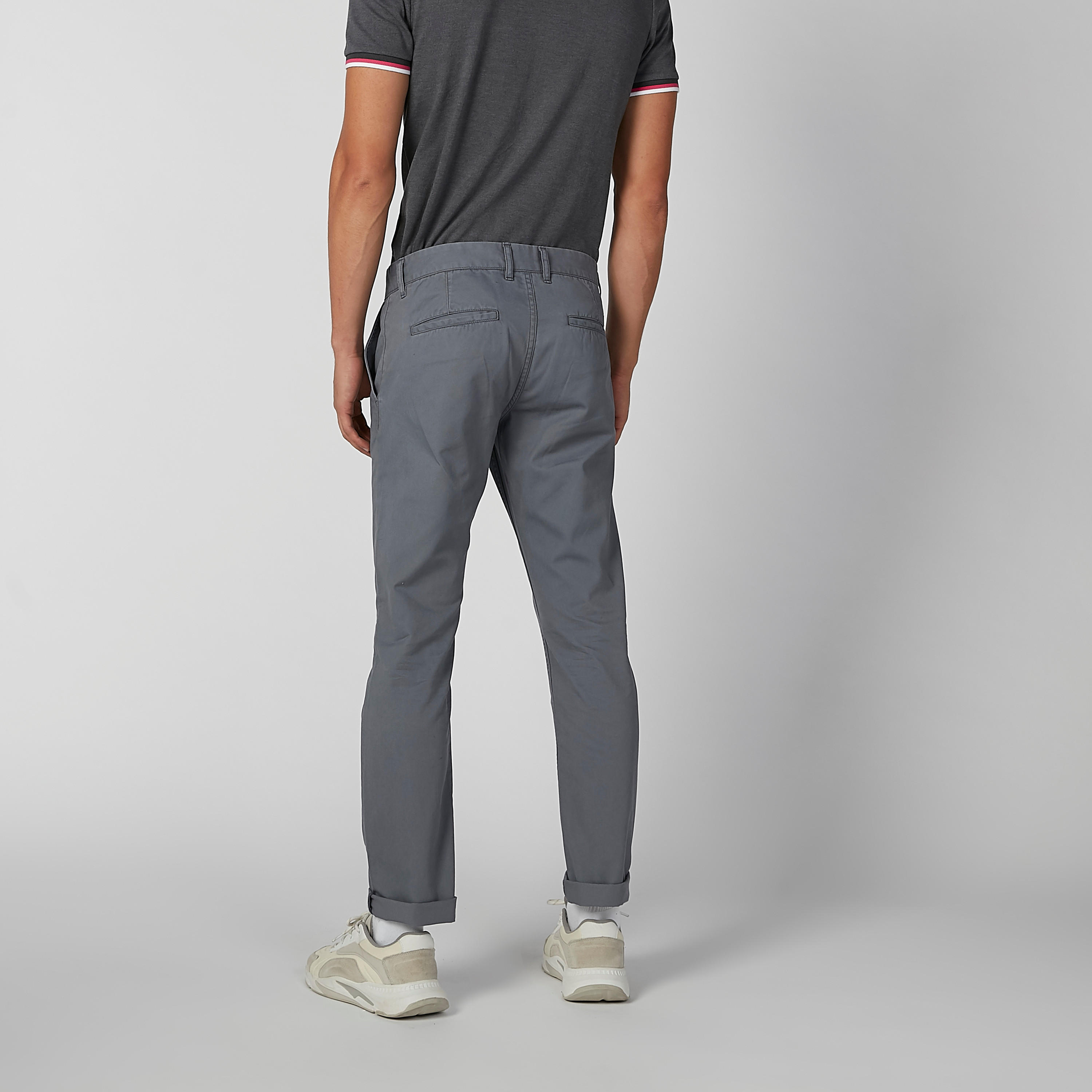 بنطال شينو طويل سادة بجيوب وحلقات للحزام-men-clothing-bottoms-trousersandchinos-trousers-image-5