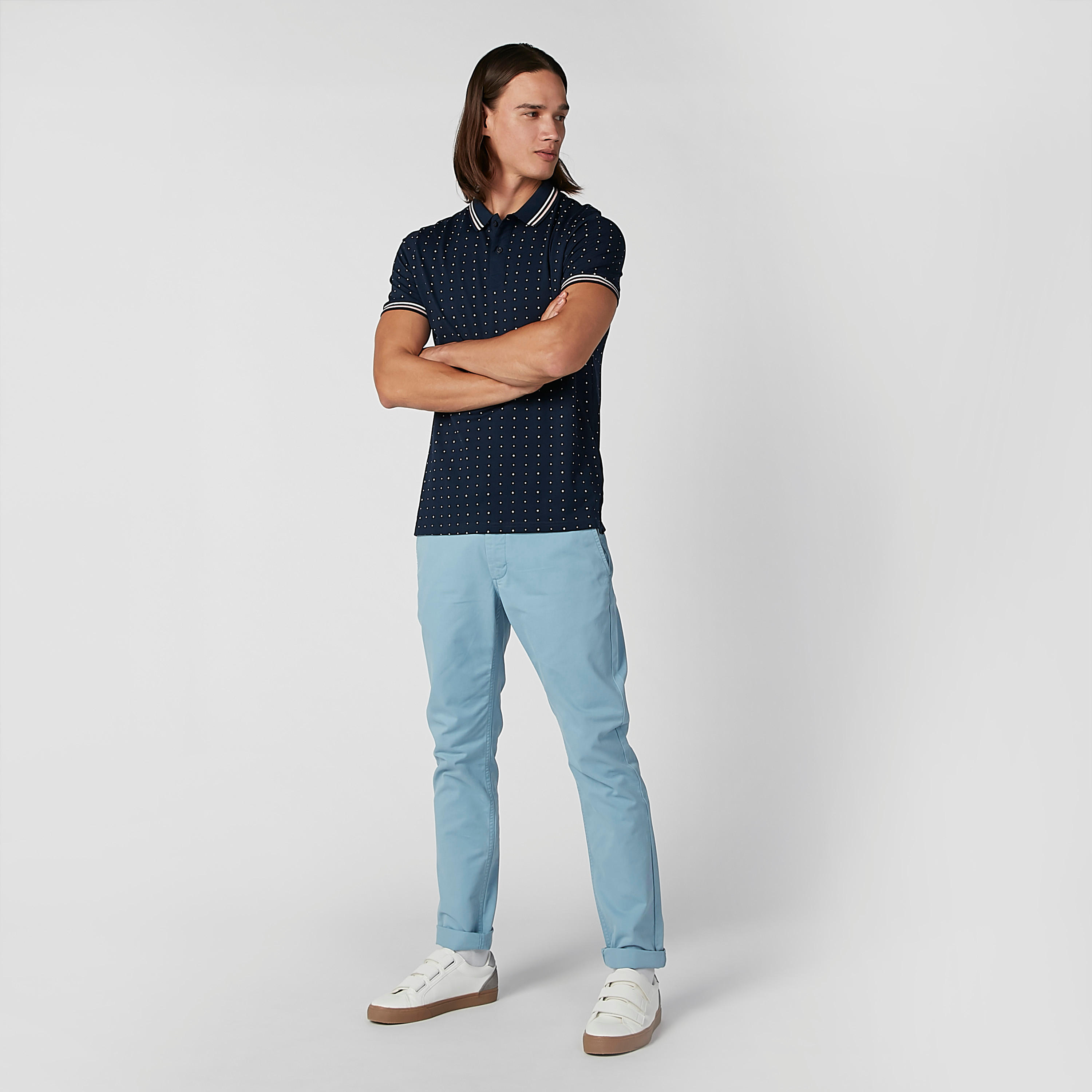 بنطال شينو طويل سادة بجيوب وحلقات للحزام-men-clothing-bottoms-trousersandchinos-trousers-image-2