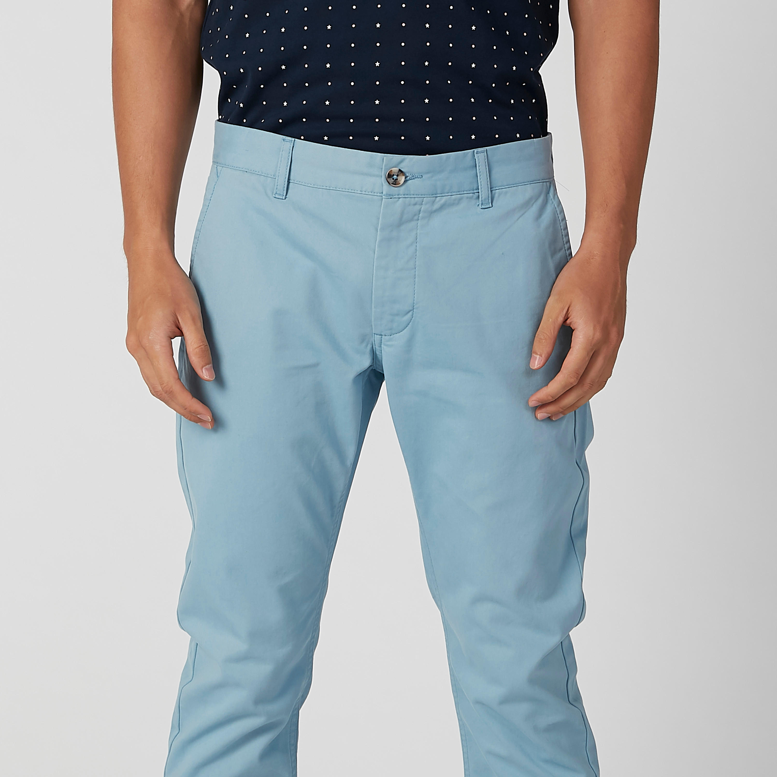 بنطال شينو طويل سادة بجيوب وحلقات للحزام-men-clothing-bottoms-trousersandchinos-trousers-image-3