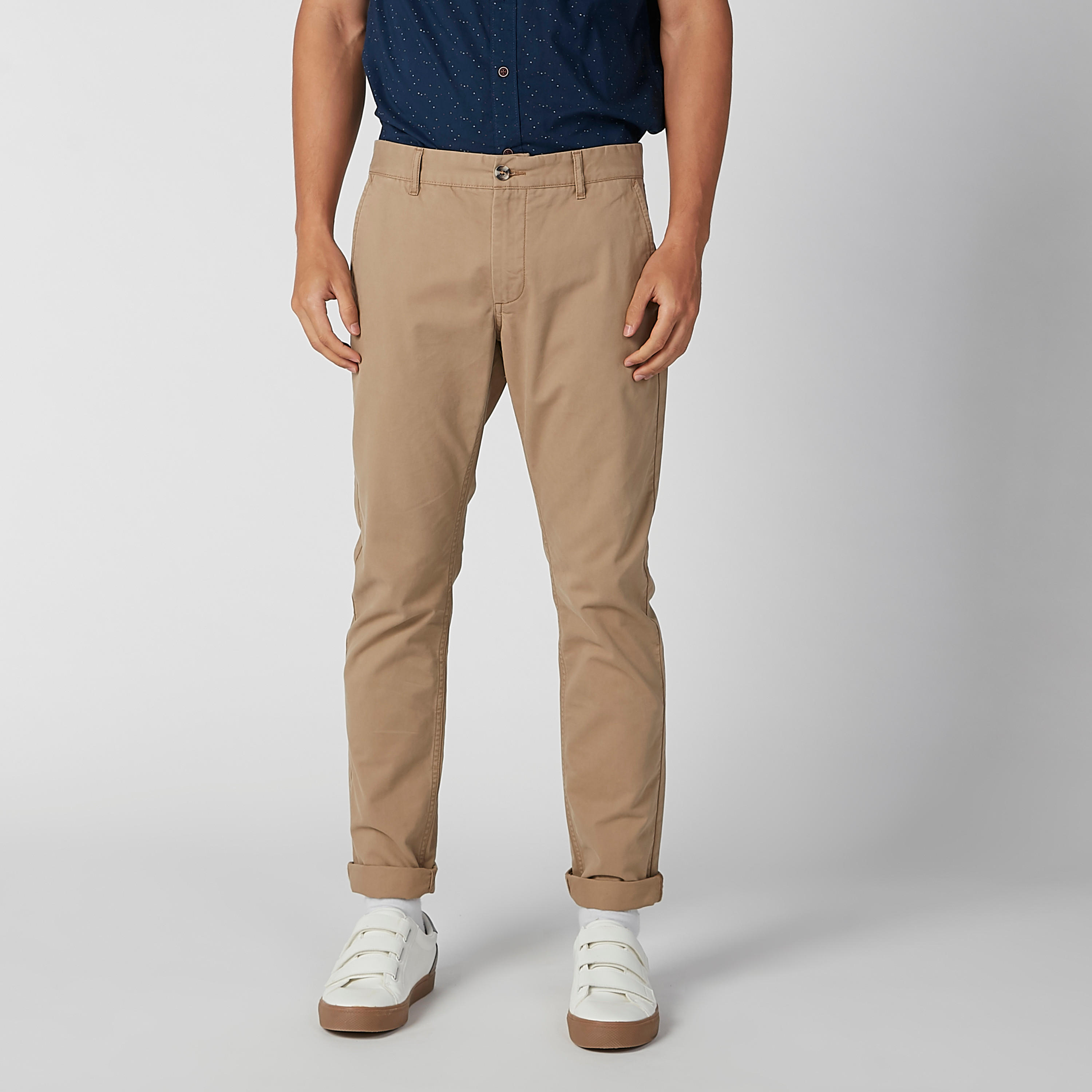 بنطال طويل سادة بجيوب وحلقات للحزام-men-clothing-bottoms-trousersandchinos-trousers-image-2