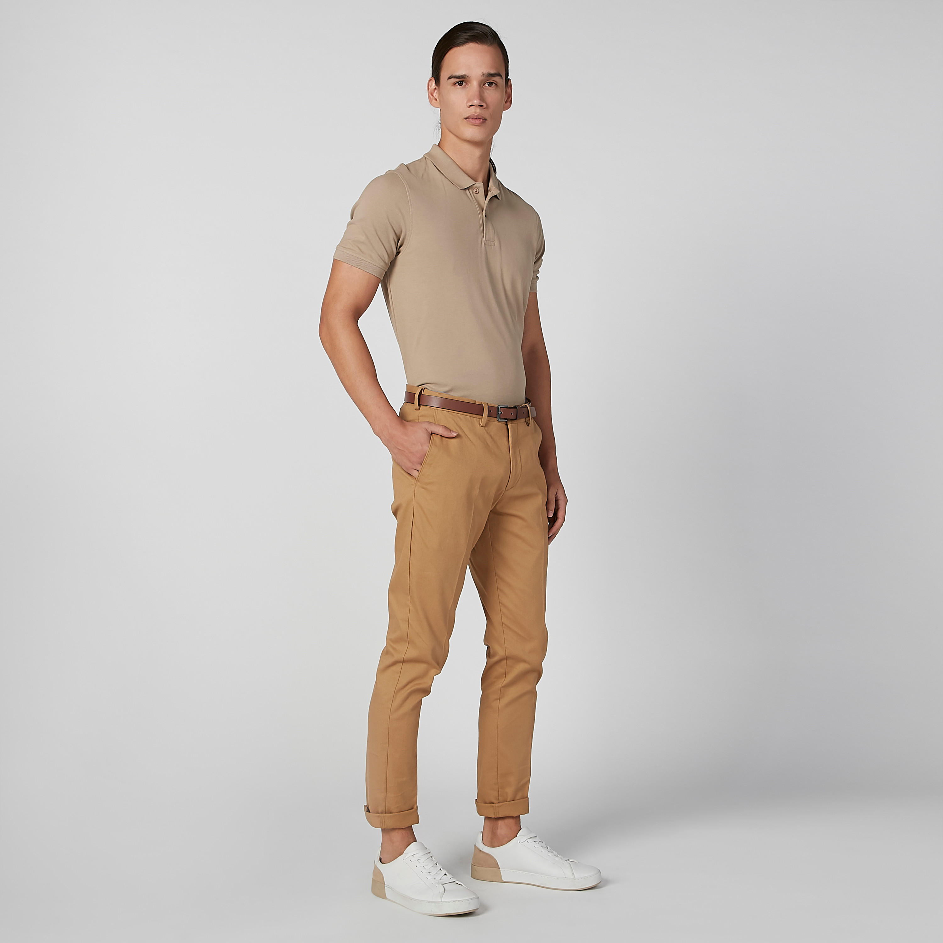 بنطلون شينو سادة بجيوب وحلقات للحزام-men-clothing-bottoms-trousersandchinos-trousers-image-2