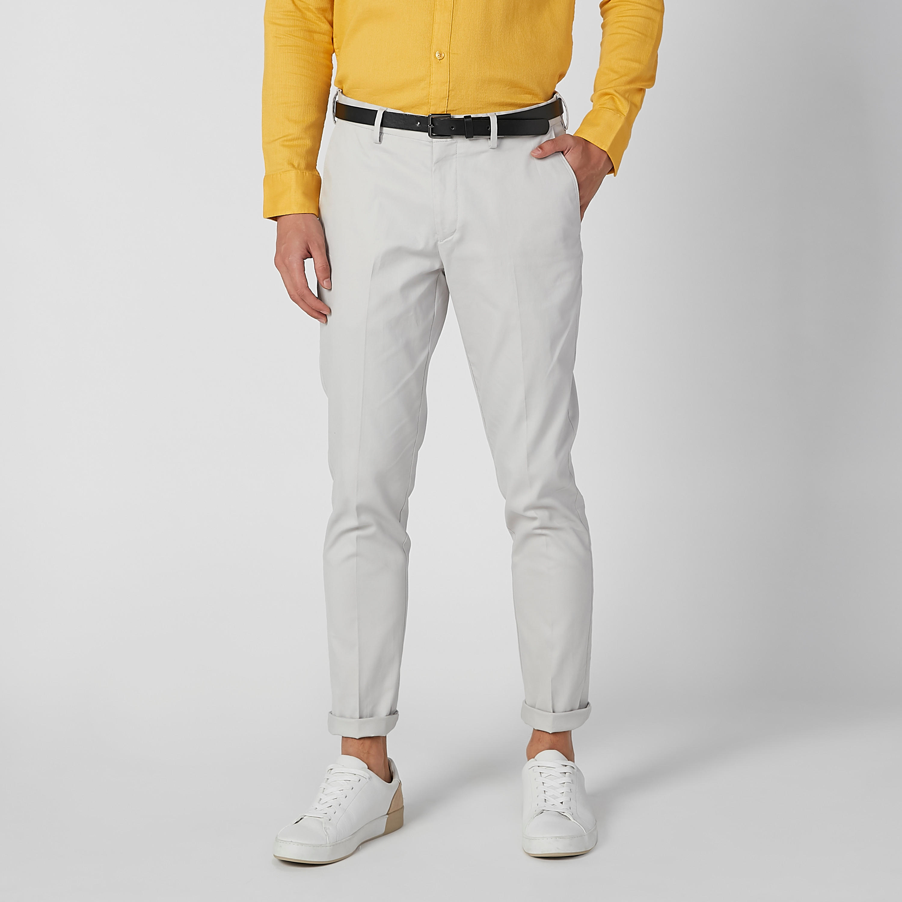 بنطلون شينو سادة بجيوب وحلقات للحزام-men-clothing-bottoms-trousersandchinos-trousers-image-1