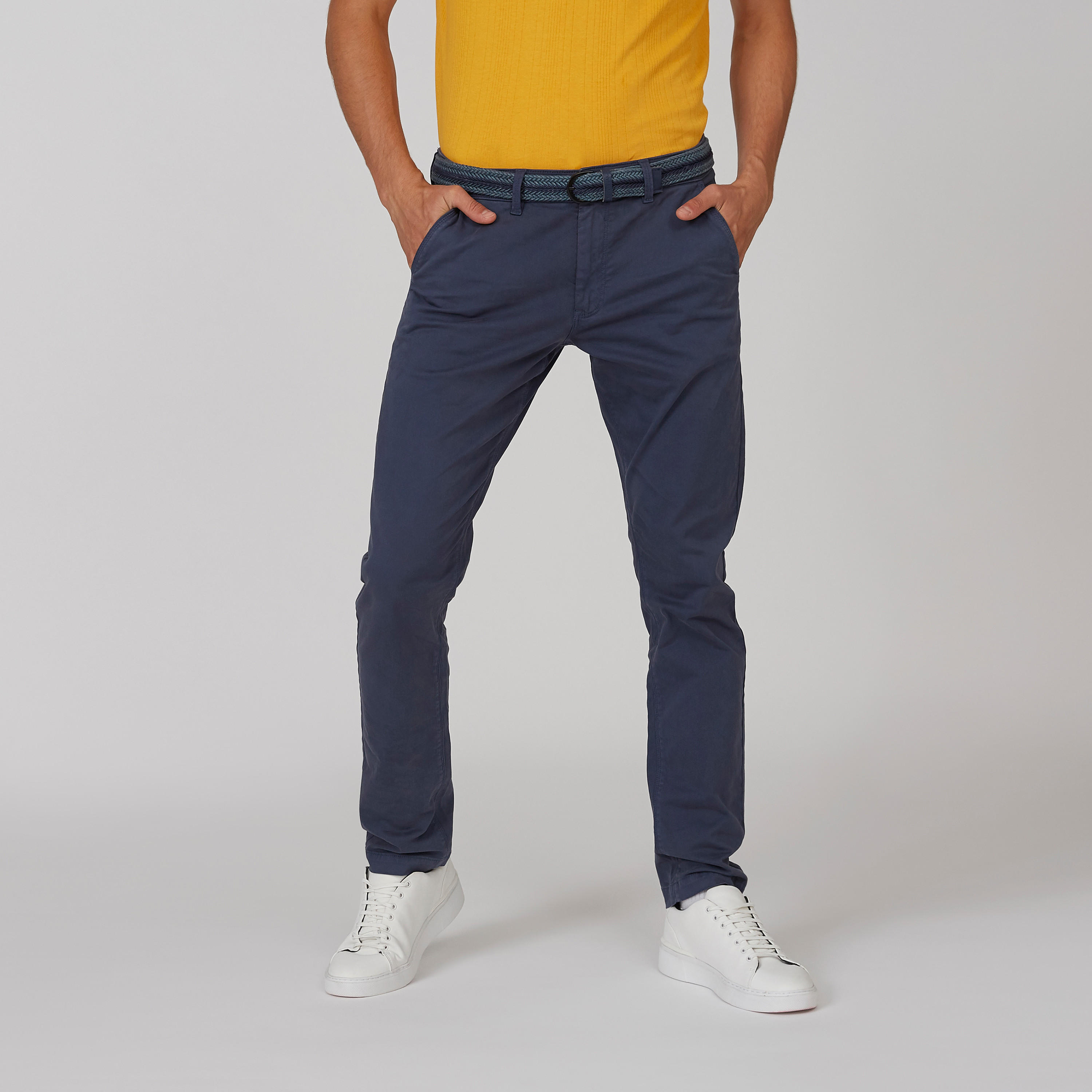 بنطلون شينو سادة طويل بجيوب وحلقات للحزام-men-clothing-bottoms-trousersandchinos-trousers-image-1