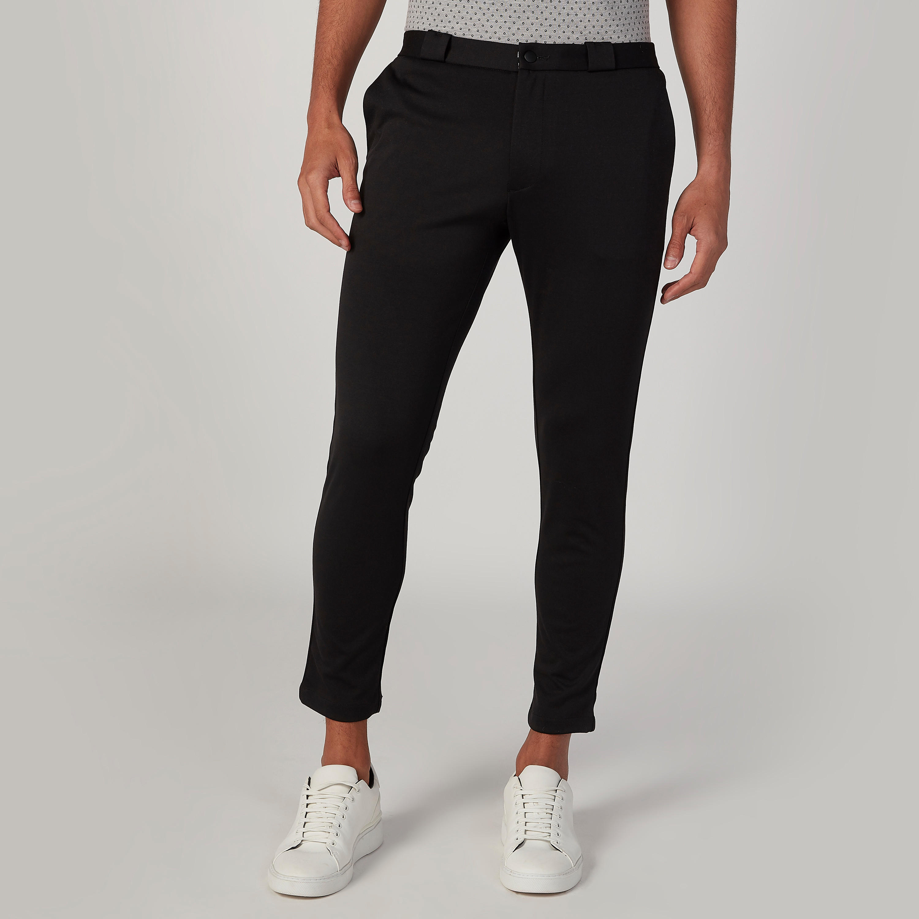 بنطلون مستدام سليم فيت سادة بخصر متوسط الارتفاع وجيوب -men-clothing-bottoms-trousersandchinos-trousers-image-1