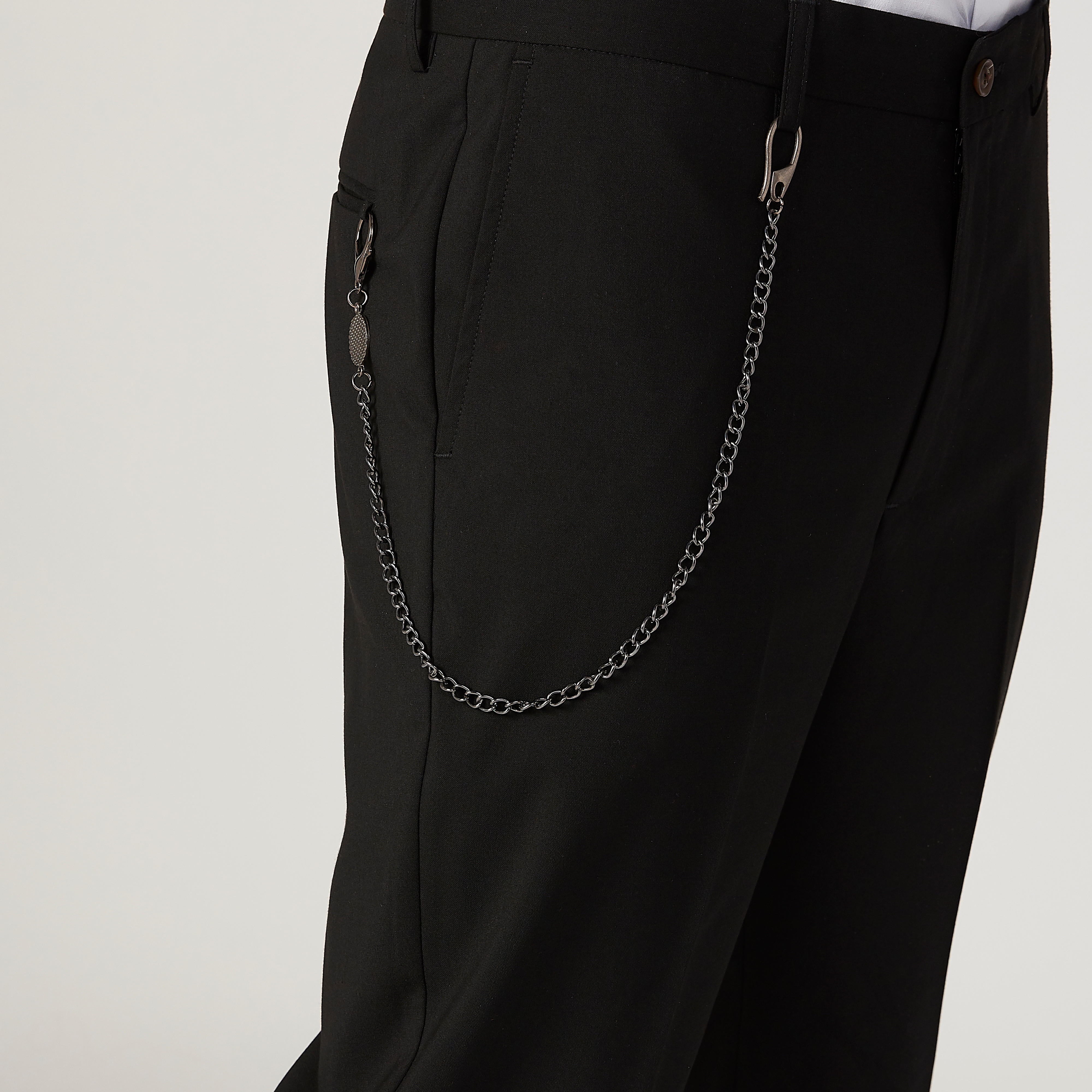 بنطلون مستدام سليم سادة بخصر متوسط الارتفاع وجيوب -men-clothing-bottoms-trousersandchinos-trousers-image-3