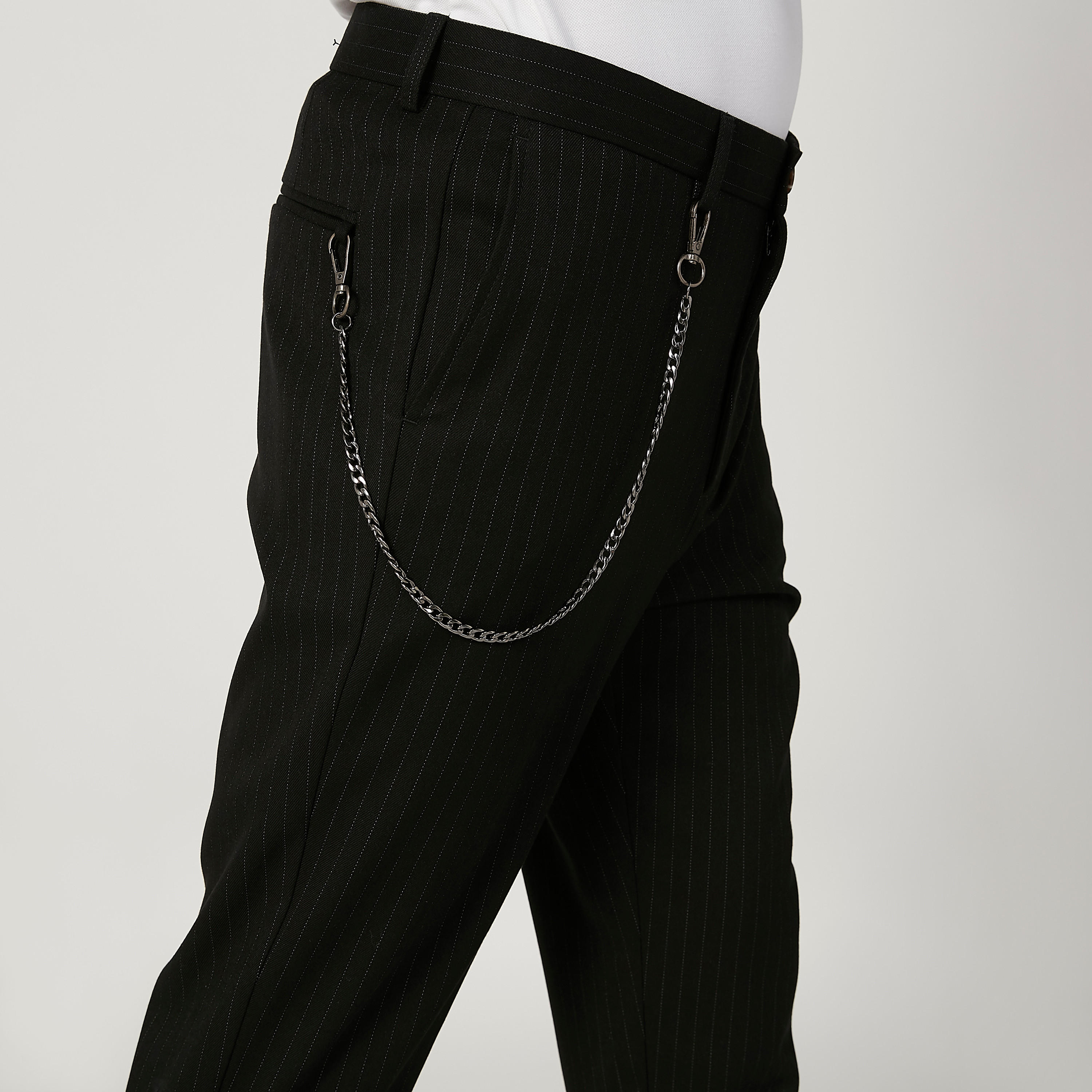 بنطلون سليم مستدام سادة بخصر متوسط الارتفاع وجيوب -men-clothing-bottoms-trousersandchinos-trousers-image-3