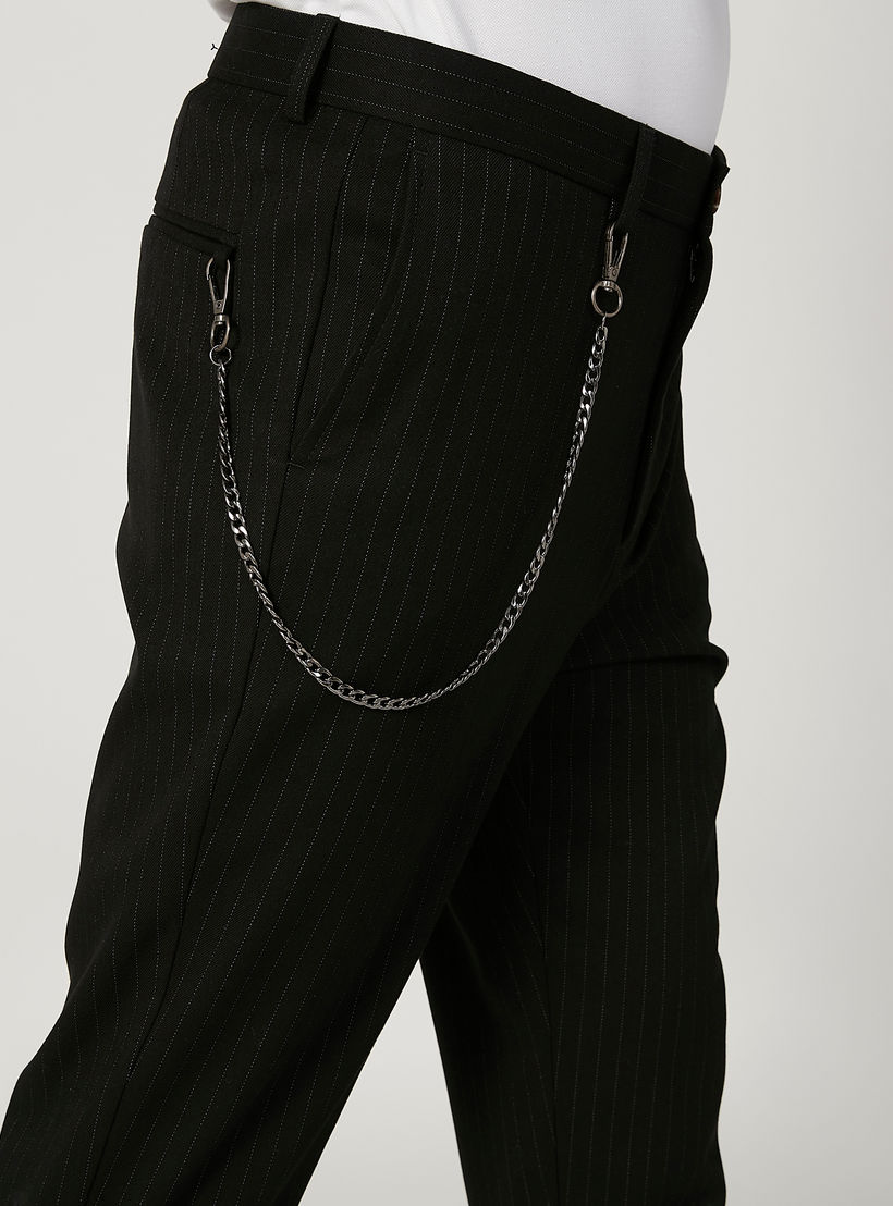 بنطلون سليم مستدام سادة بخصر متوسط الارتفاع وجيوب -men-clothing-bottoms-trousersandchinos-trousers-image-3