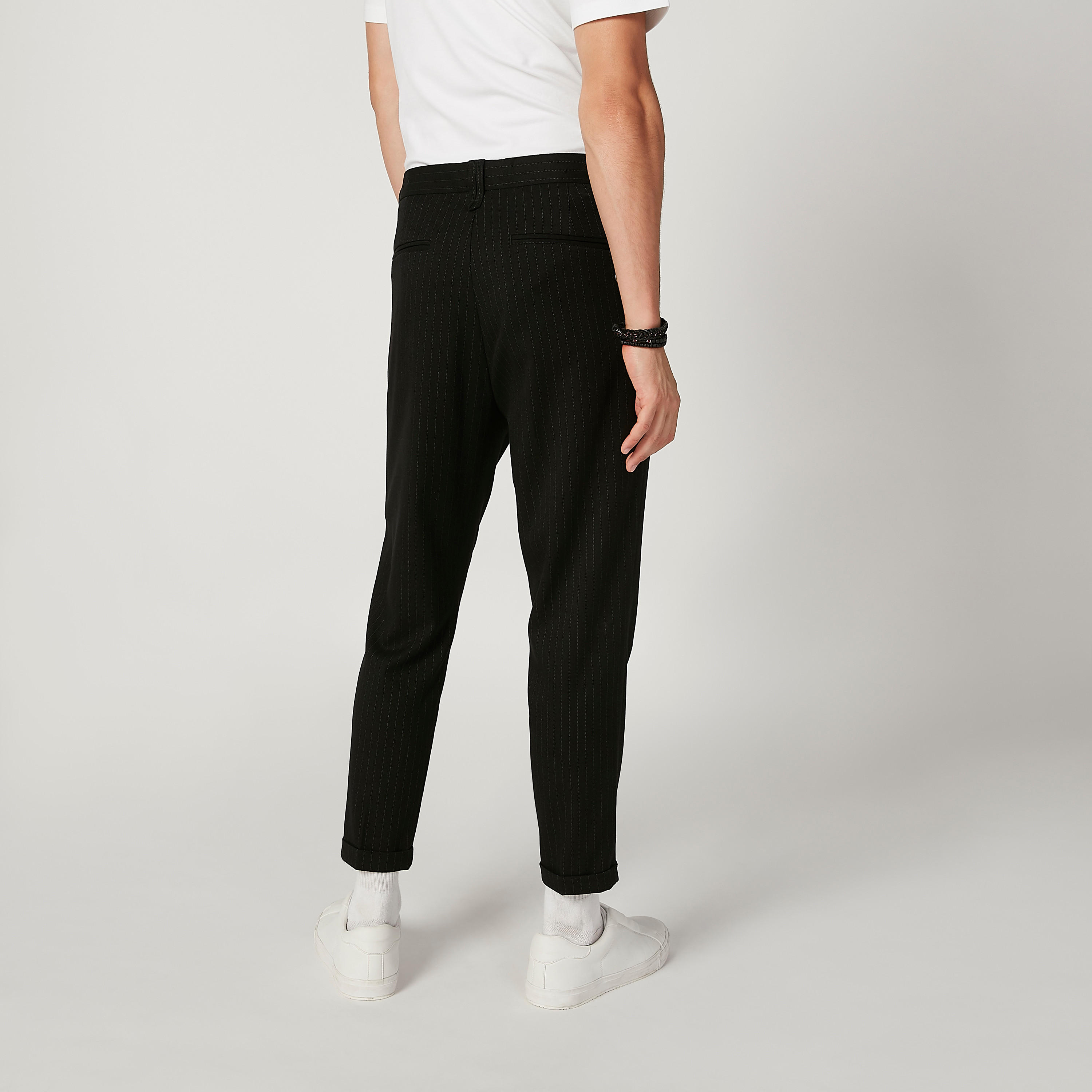 بنطلون سليم مستدام سادة بخصر متوسط الارتفاع وجيوب -men-clothing-bottoms-trousersandchinos-trousers-image-4