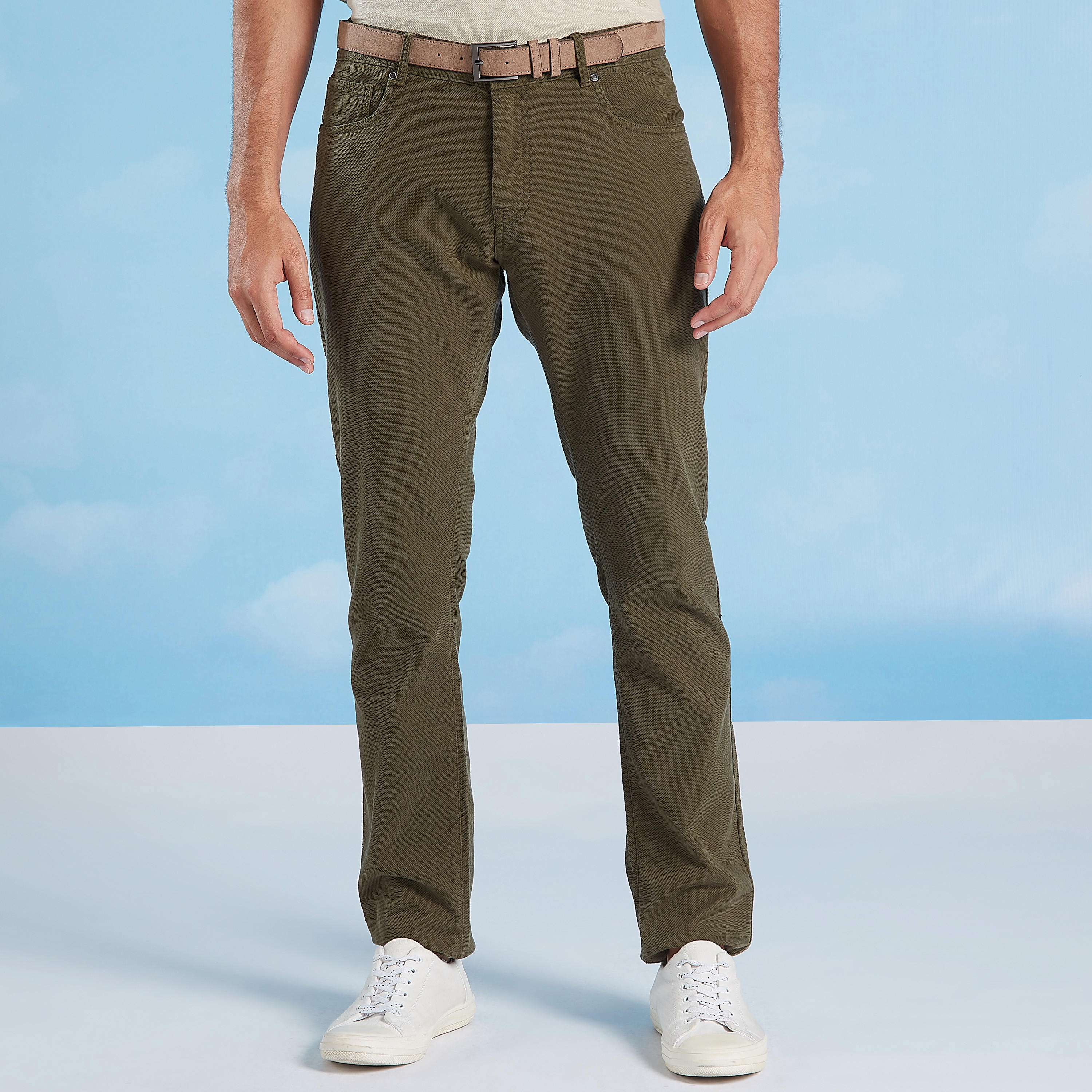 بنطلون طويل بارز الملمس بجيوب وحلقات للحزام-men-clothing-bottoms-trousersandchinos-trousers-image-1
