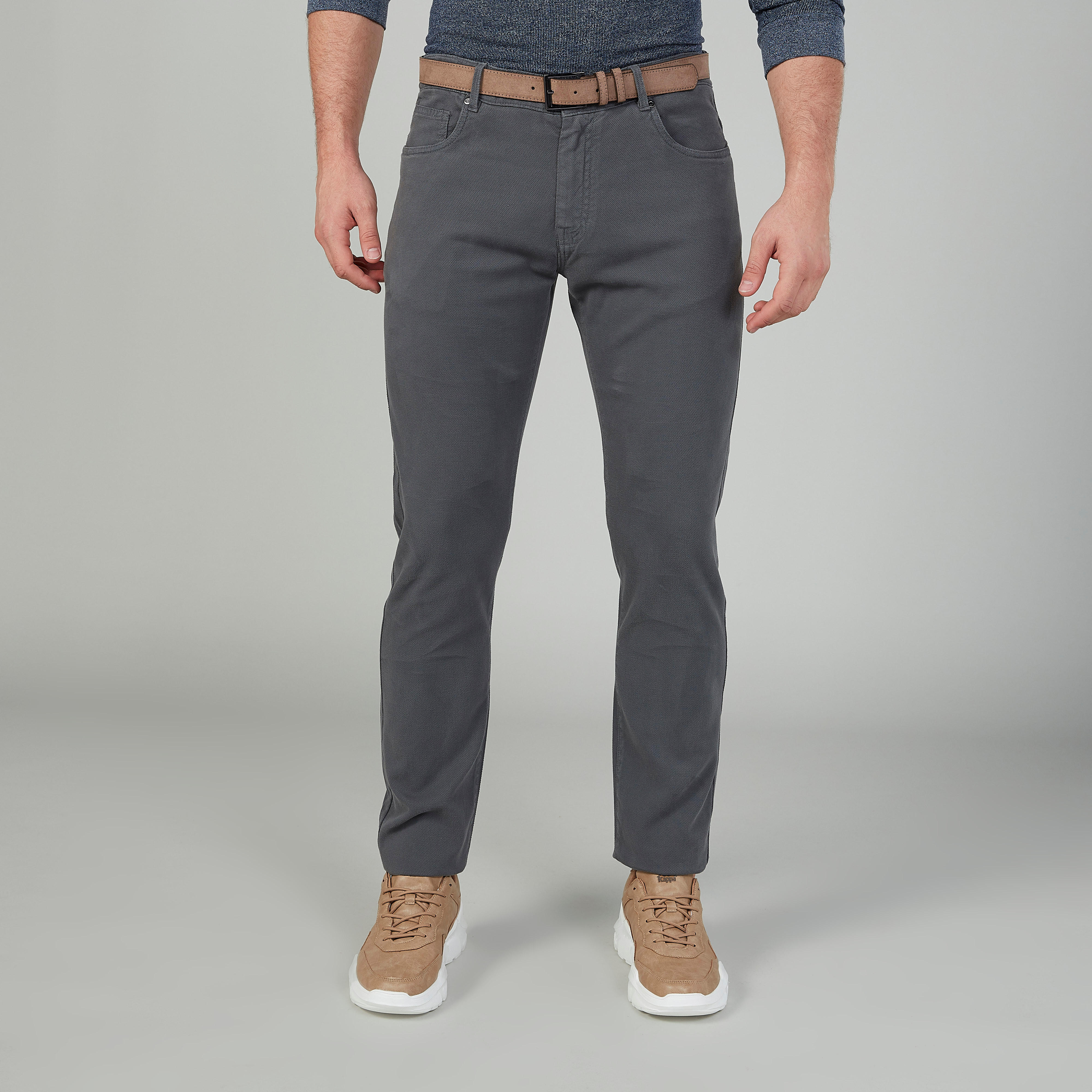 بنطلون طويل بارز الملمس بجيوب وحلقات للحزام-men-clothing-bottoms-trousersandchinos-trousers-image-1