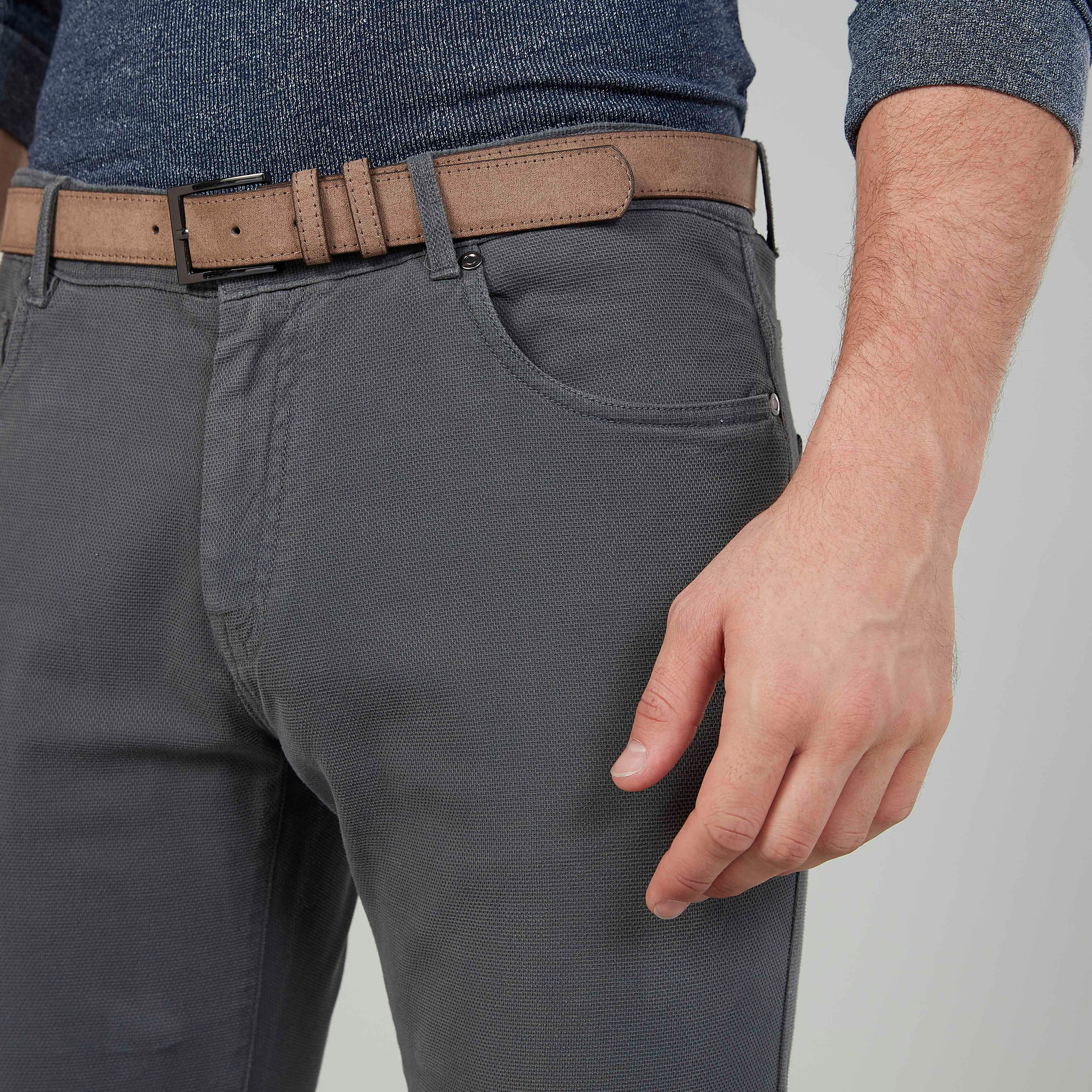 بنطلون طويل بارز الملمس بجيوب وحلقات للحزام-men-clothing-bottoms-trousersandchinos-trousers-image-3