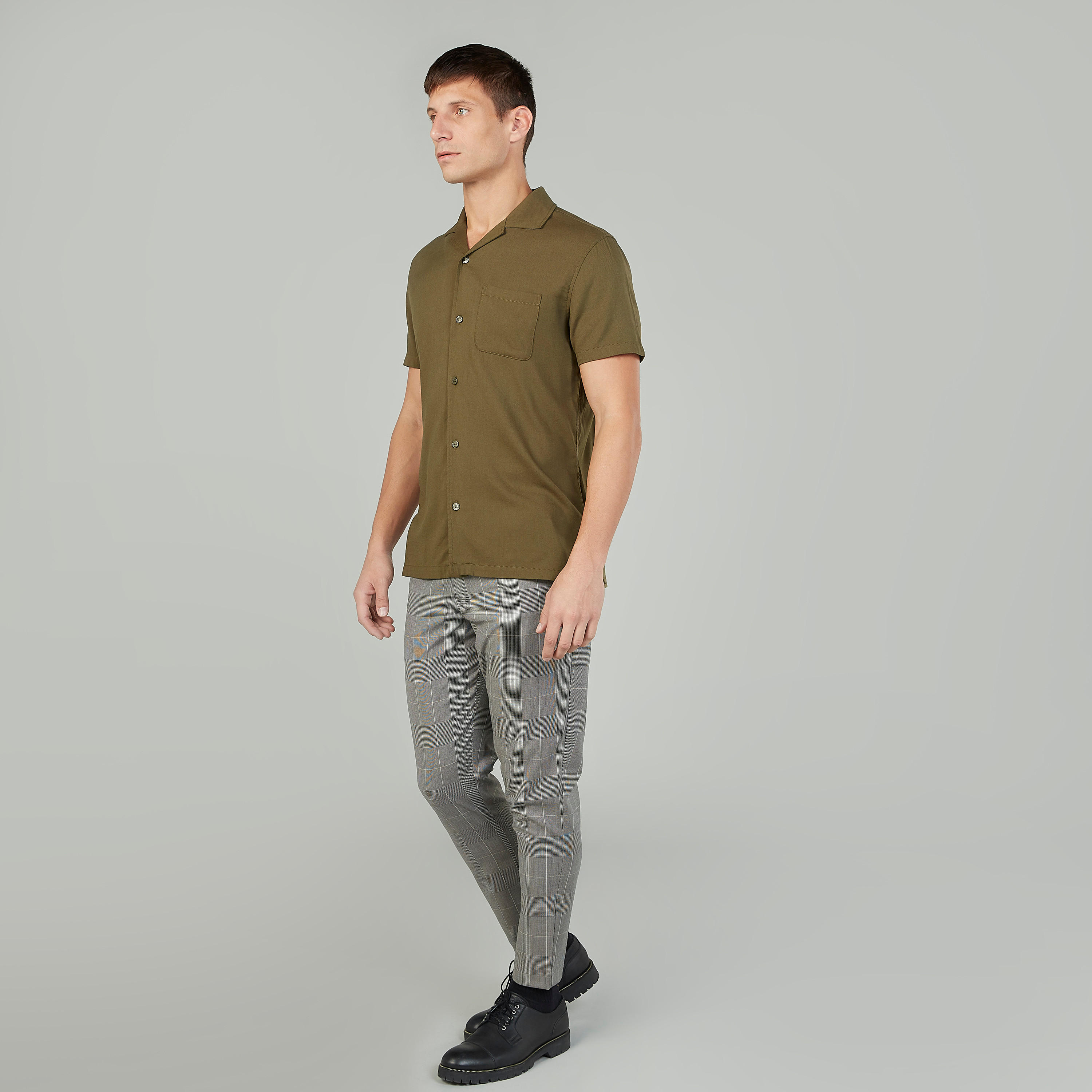 Slim Fit Chequered Mid-Rise Trousers with Pocket Detail and Drawstring-men-clothing-bottoms-trousersandchinos-trousers-image-2