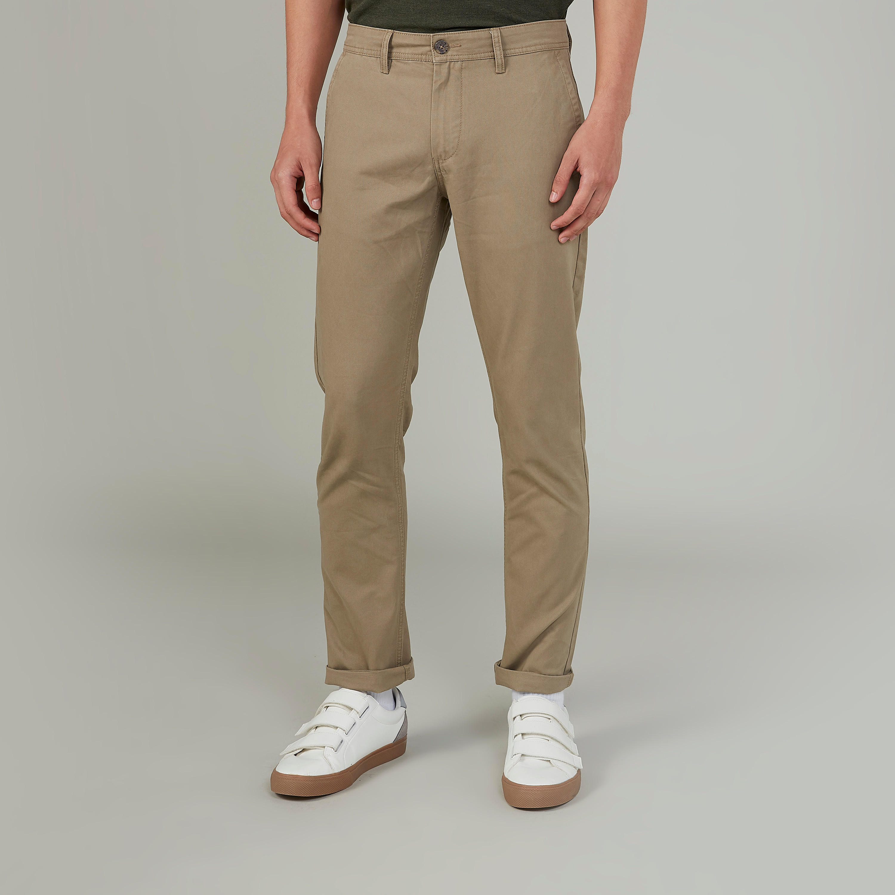 بنطلون رياضي مستدام طويل بارز الملمس بخصر مرن وجيوب-men-clothing-bottoms-trousersandchinos-trousers-image-1