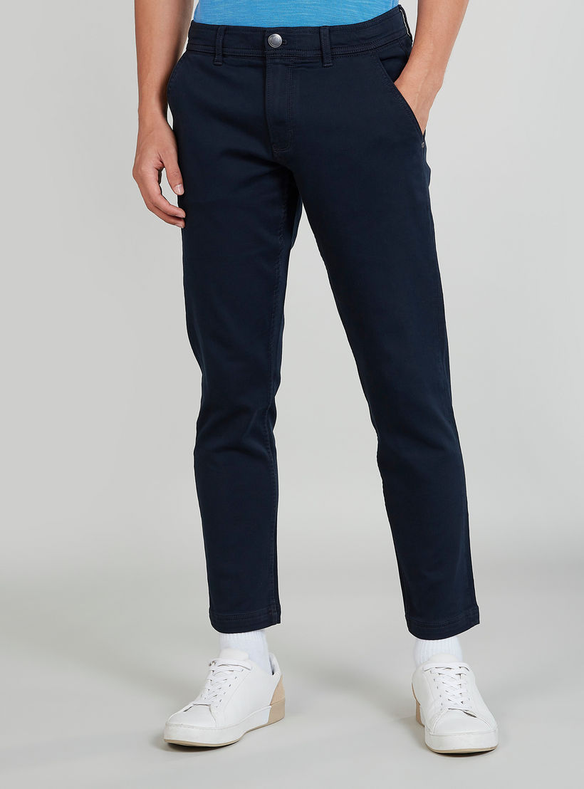 بنطلون شينو سليم سادة بخصر متوسط الارتفاع وجيوب وعراوي-men-clothing-bottoms-trousersandchinos-trousers-image-5