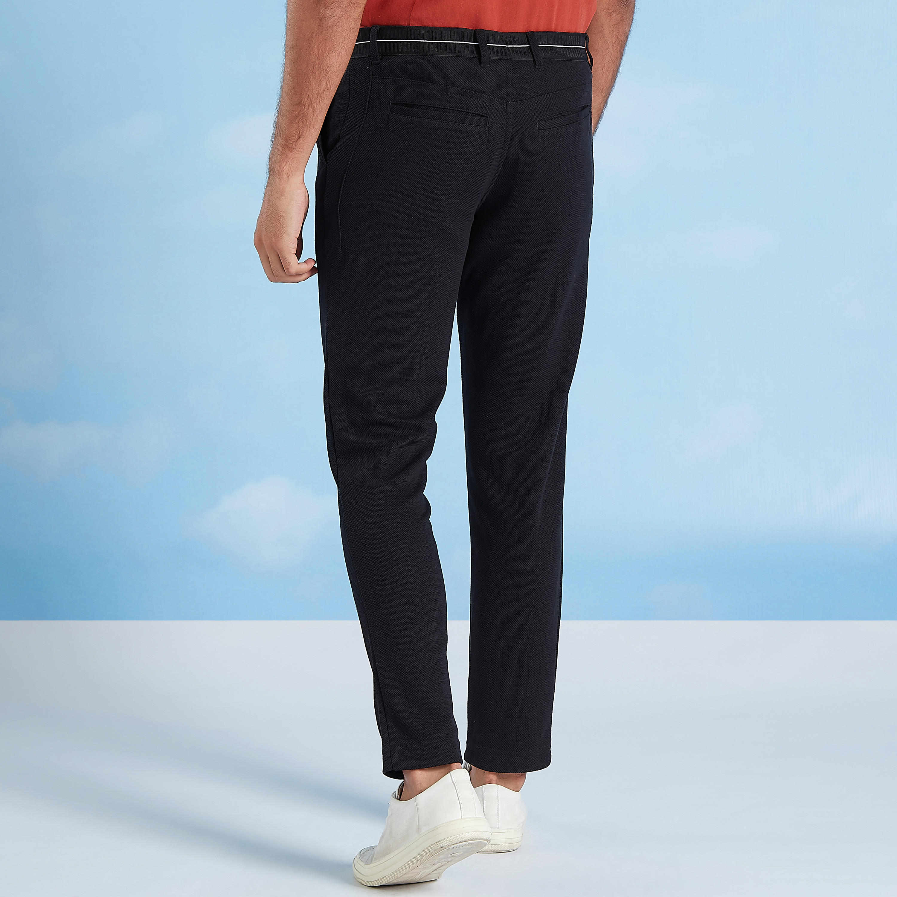 Slim Fit Solid Mid-Rise Chinos with Pocket Detail and Drawstring-men-clothing-bottoms-trousersandchinos-trousers-image-4