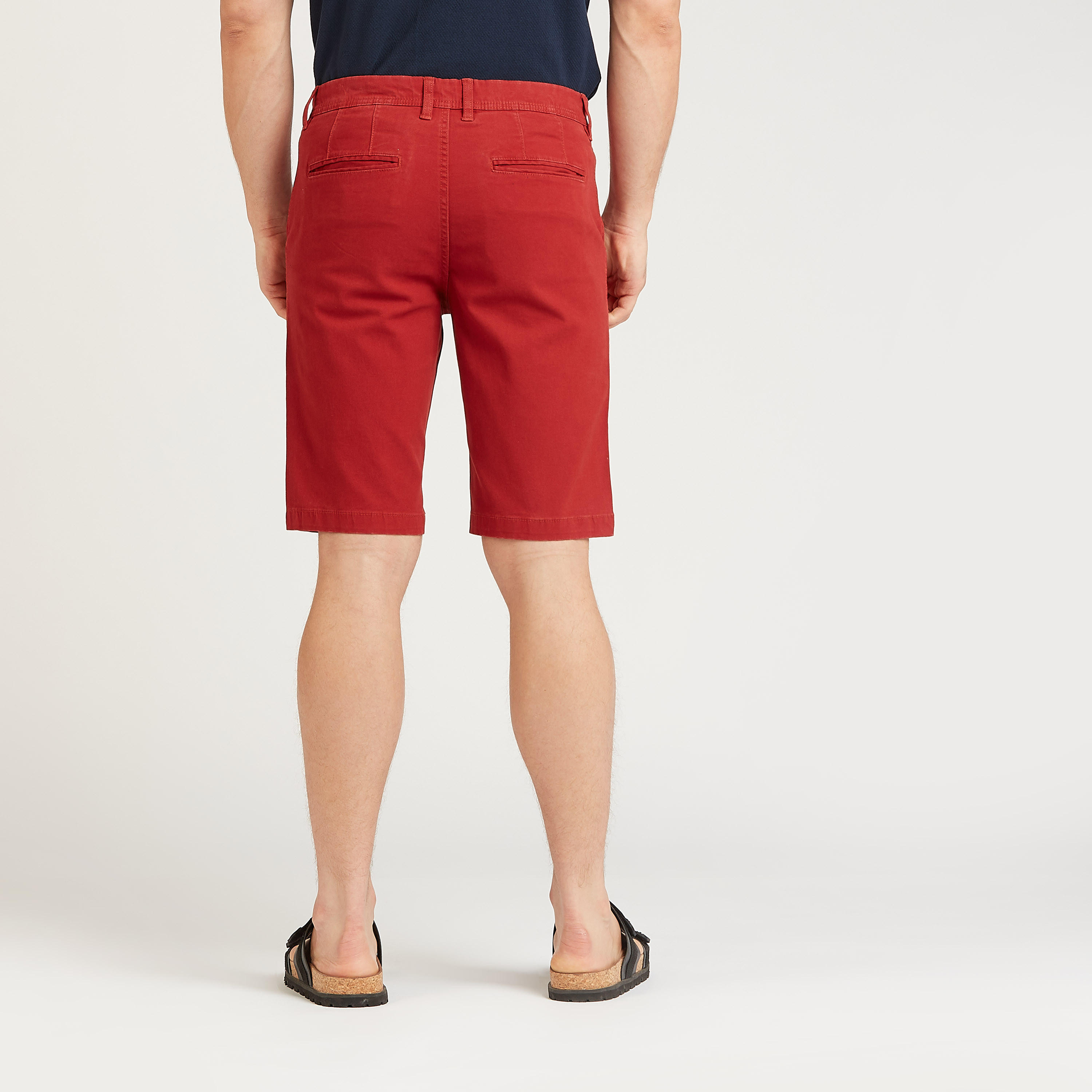 شورت بقصة سليم سادة وخصر متوسط الإرتفاع بجيوب وعراوي حزام-men-clothing-bottoms-shorts-image-4
