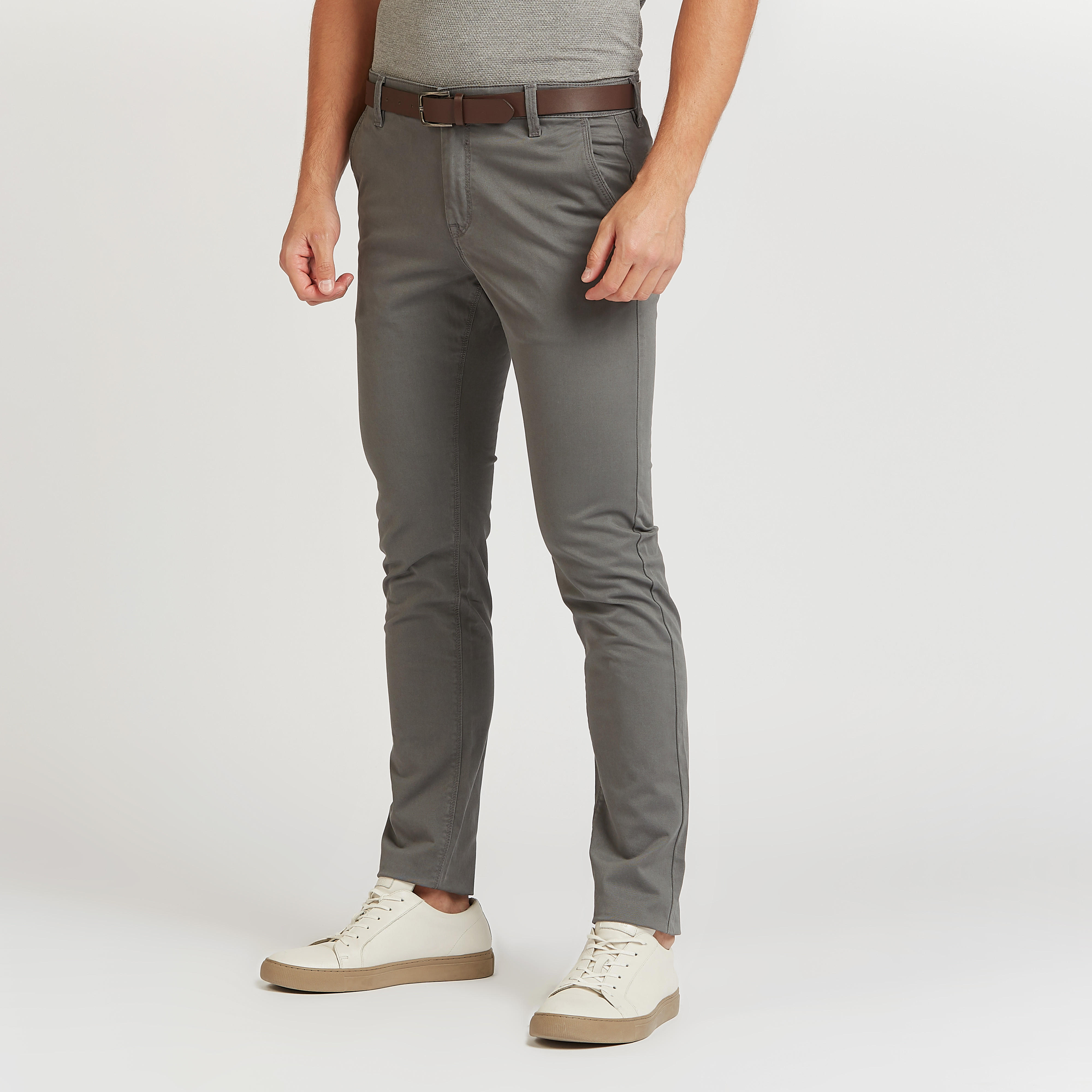 بنطلون شينو طويل سادة بقصّة سليم وخصر متوسط الارتفاع وجيوب-men-clothing-bottoms-trousersandchinos-trousers-image-19