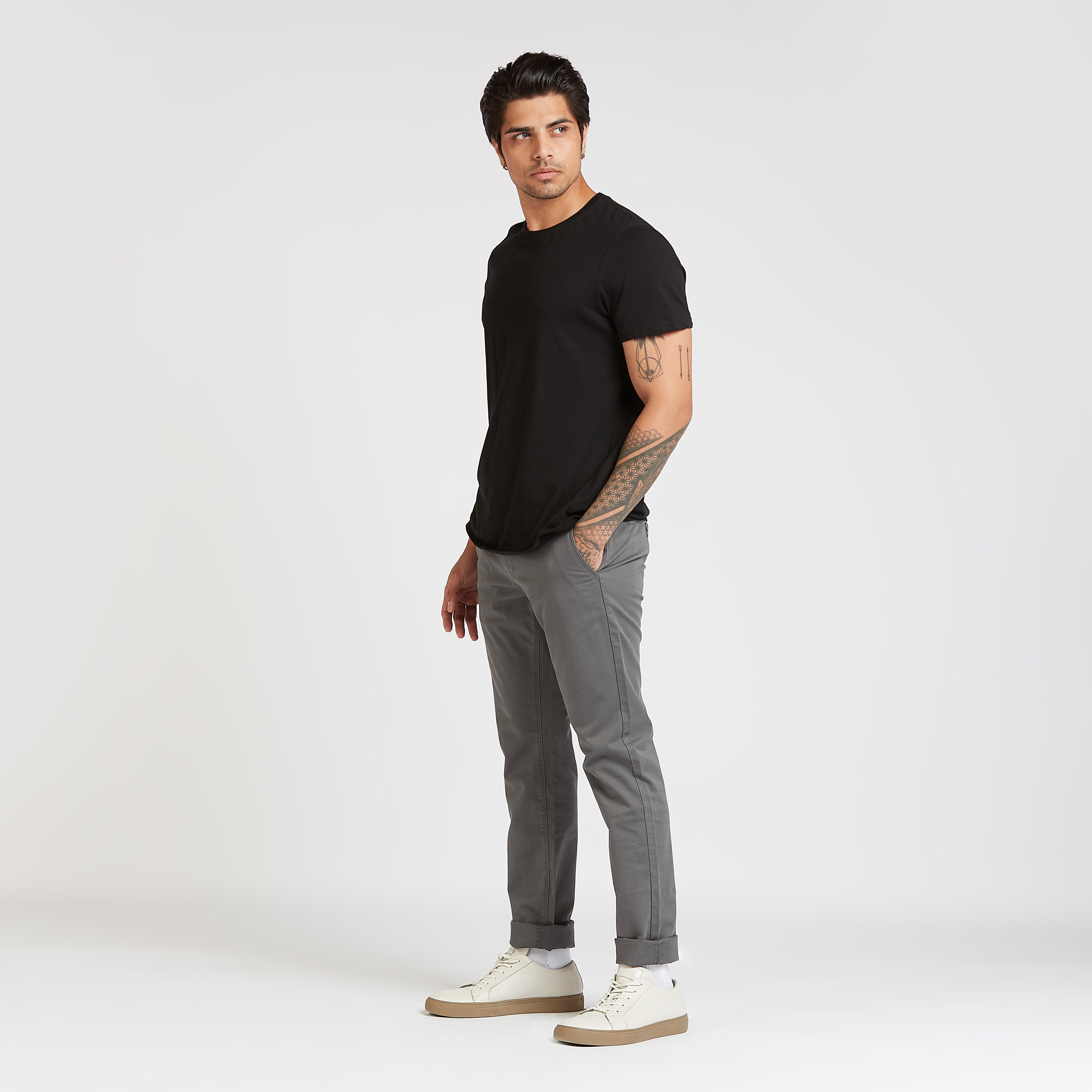 بنطال شينو طويل سادة بجيوب وحلقات للحزام-men-clothing-bottoms-trousersandchinos-trousers-image-2
