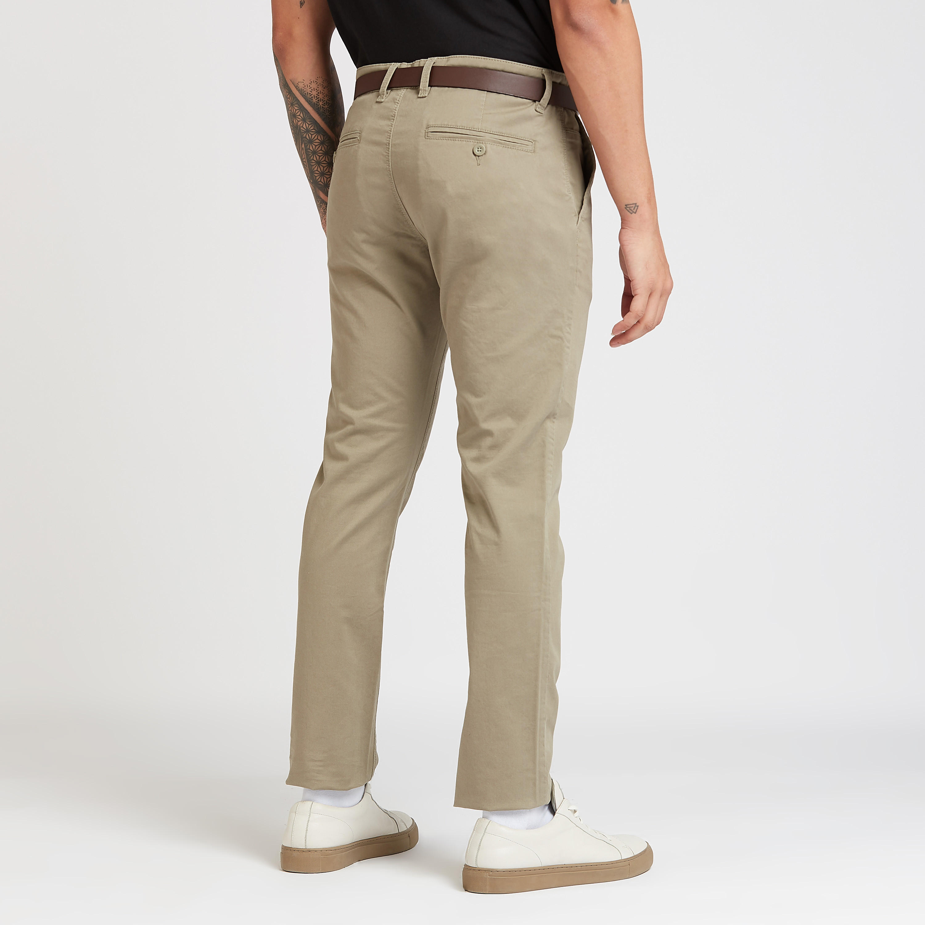 بنطال شينو طويل سادة بجيوب وحلقات للحزام-men-clothing-bottoms-trousersandchinos-trousers-image-12