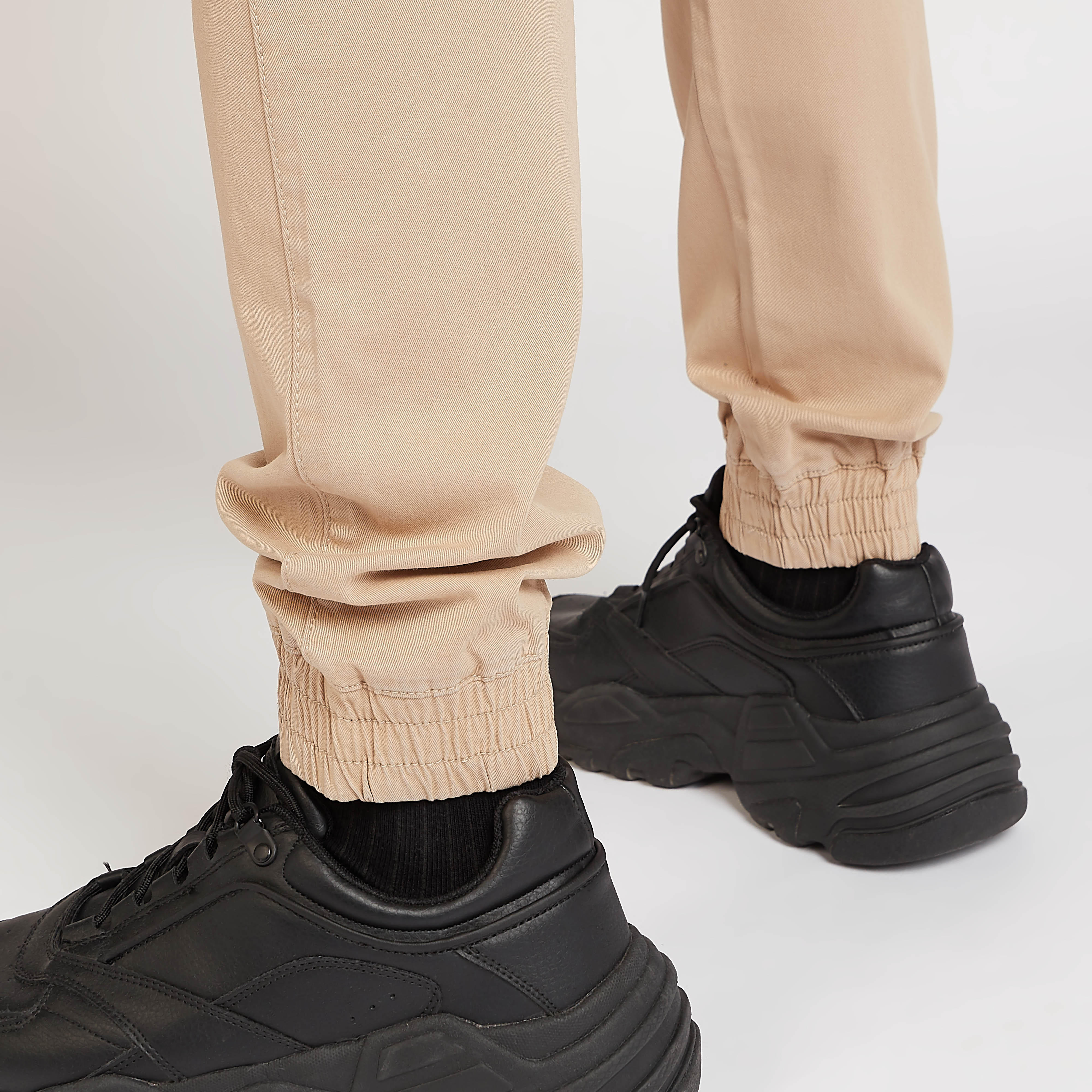 Solid Full Length Cargo Joggers with Drawstring Closure-men-clothing-bottoms-joggers-image-5