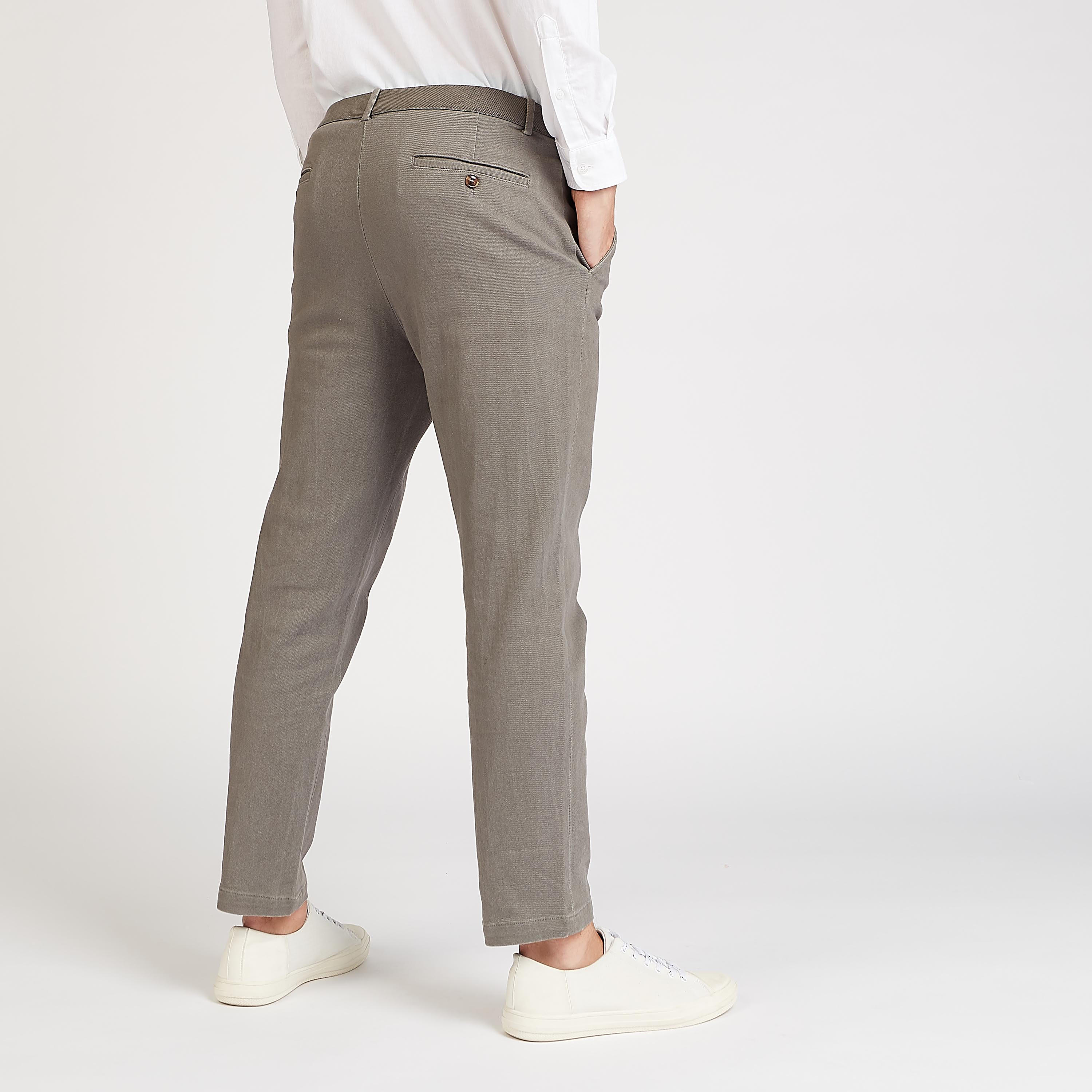 بنطلون شينو مستدام سادة بتفاصيل جيوب وعراوي حزام-men-clothing-bottoms-trousersandchinos-trousers-image-4