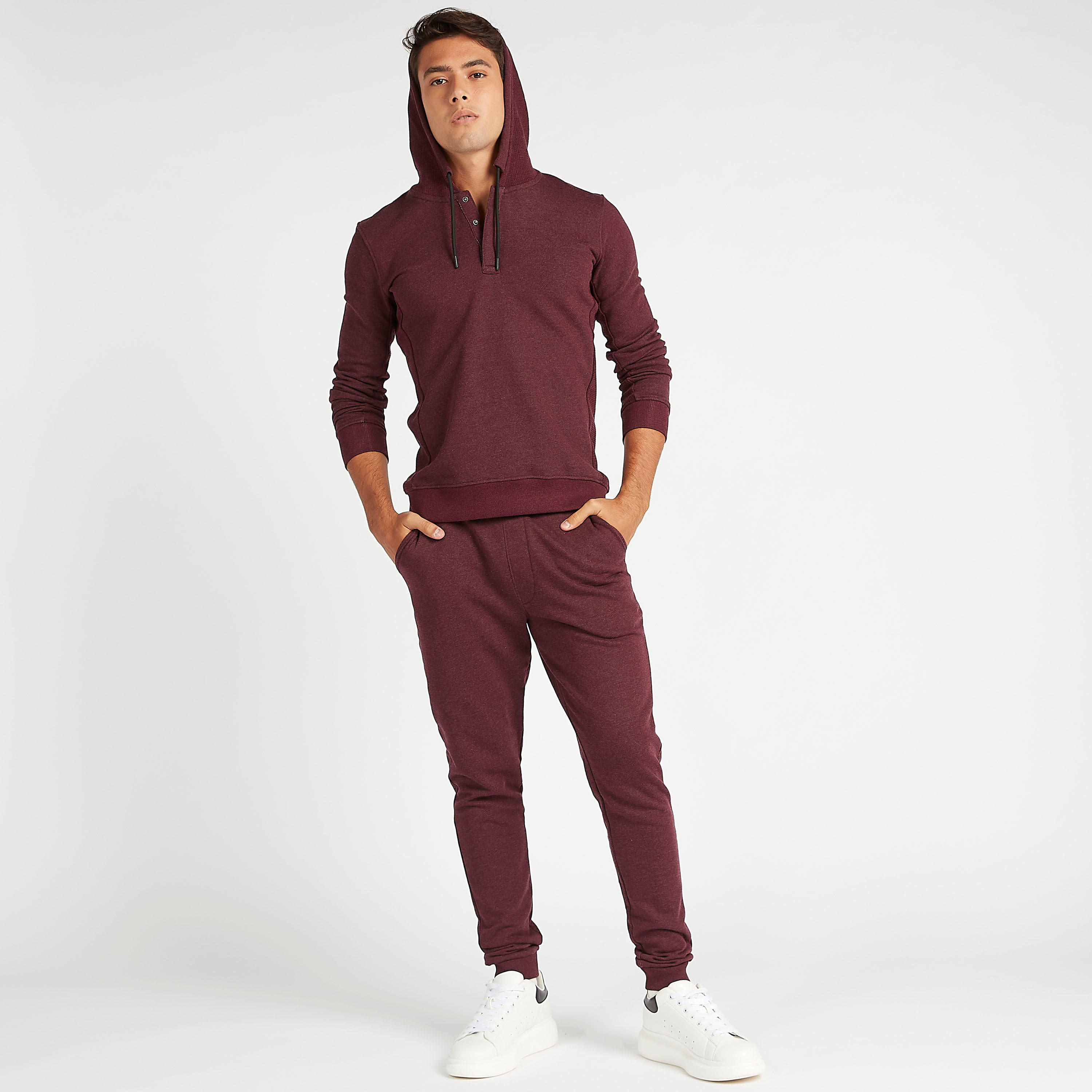 بنطلون رياضي مستدام سادة برباط إغلاق وخصر متوسّط الارتفاع-men-clothing-bottoms-joggers-image-3