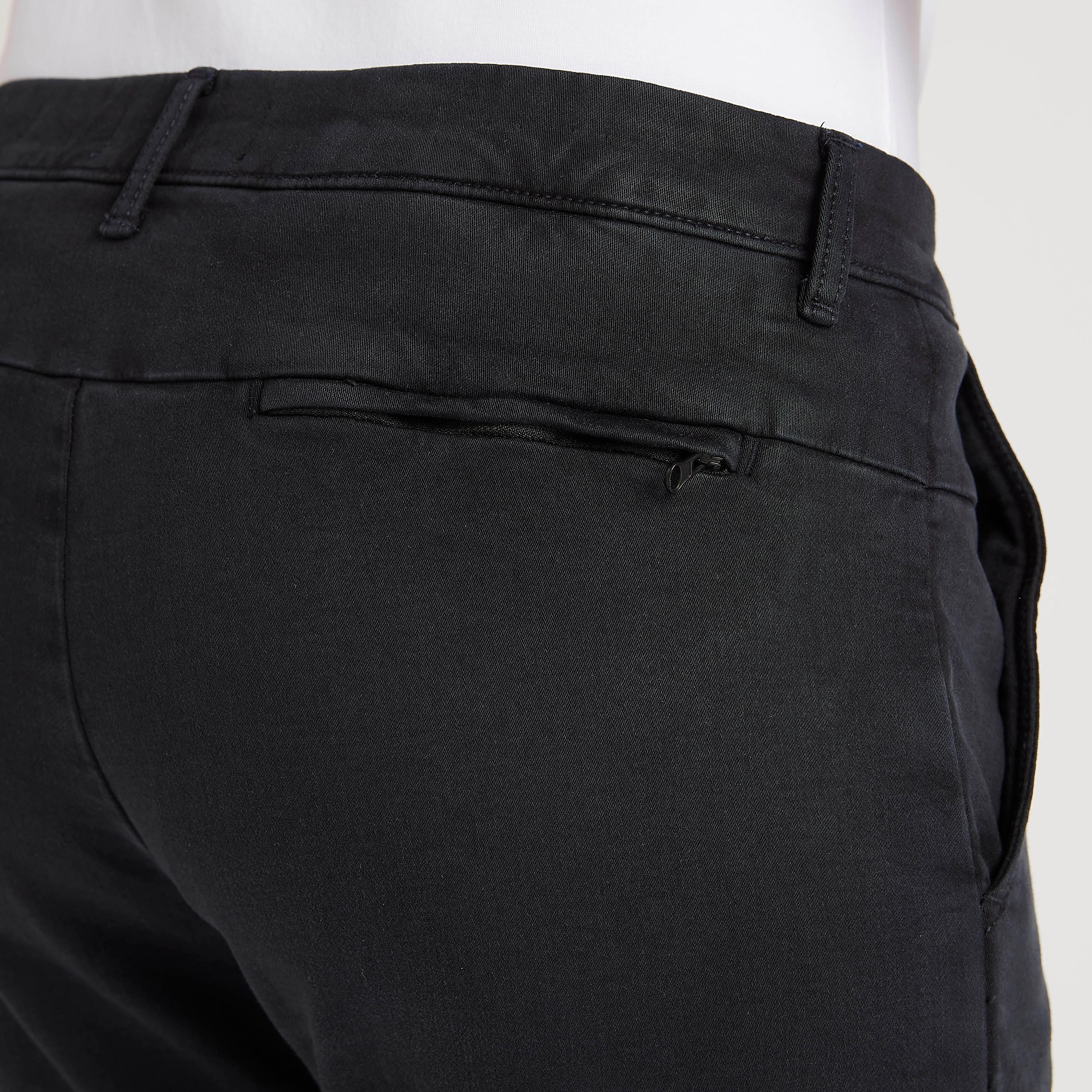 بنطلون رياضي سادة بقصة سكيني وخصر متوسط الارتفاع وجيوب بسحاب-men-clothing-bottoms-trousersandchinos-chinos-image-5